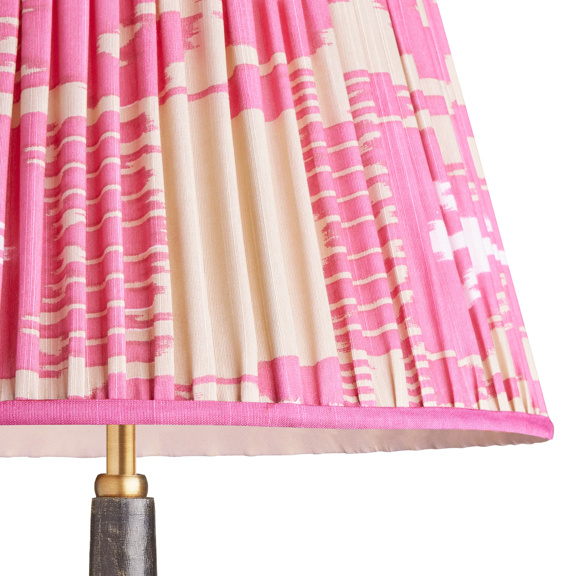 35cm straight empire silk ikat shade in pink and ecru Koyari - Image 2