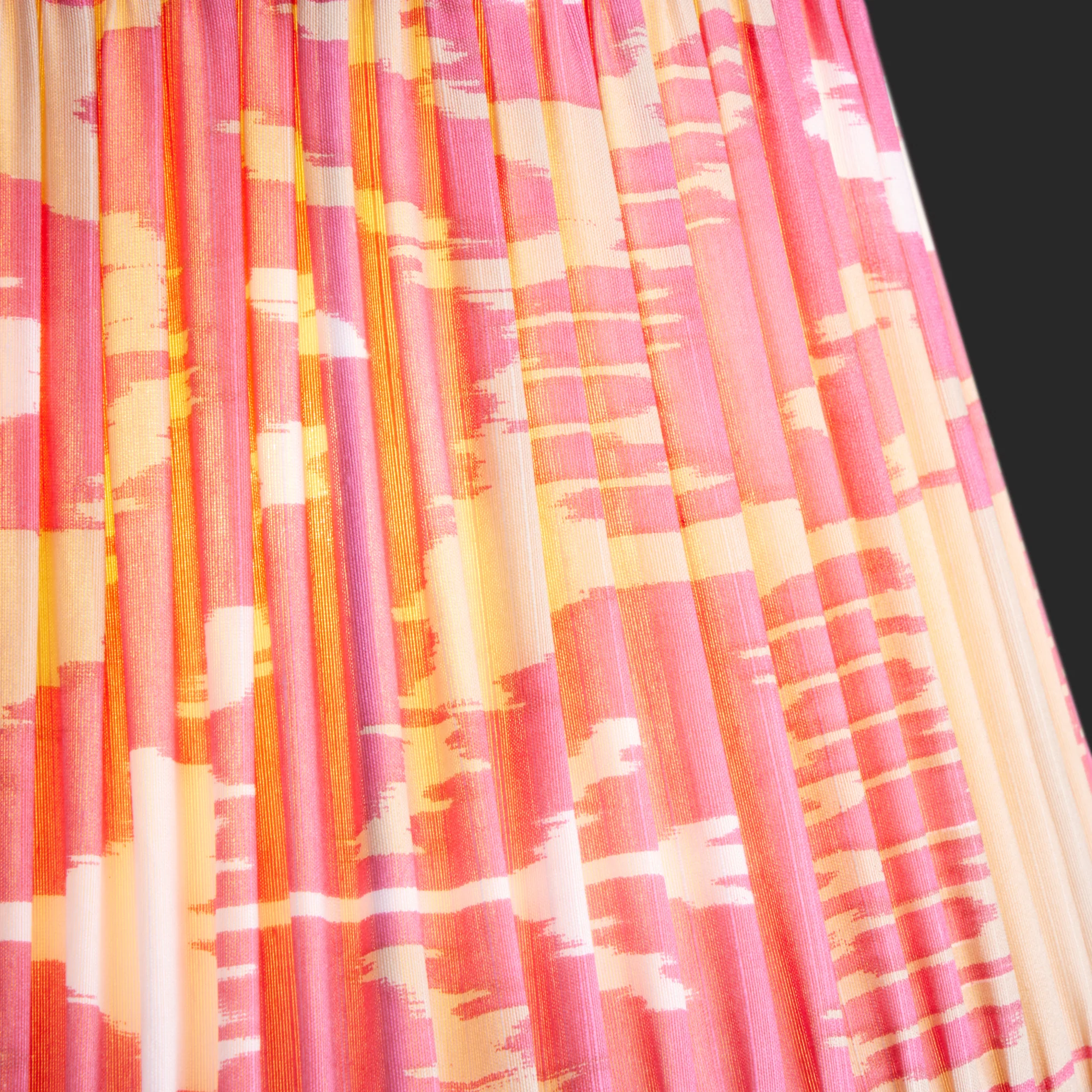 35cm straight empire silk ikat shade in pink and ecru Koyari - Image 3