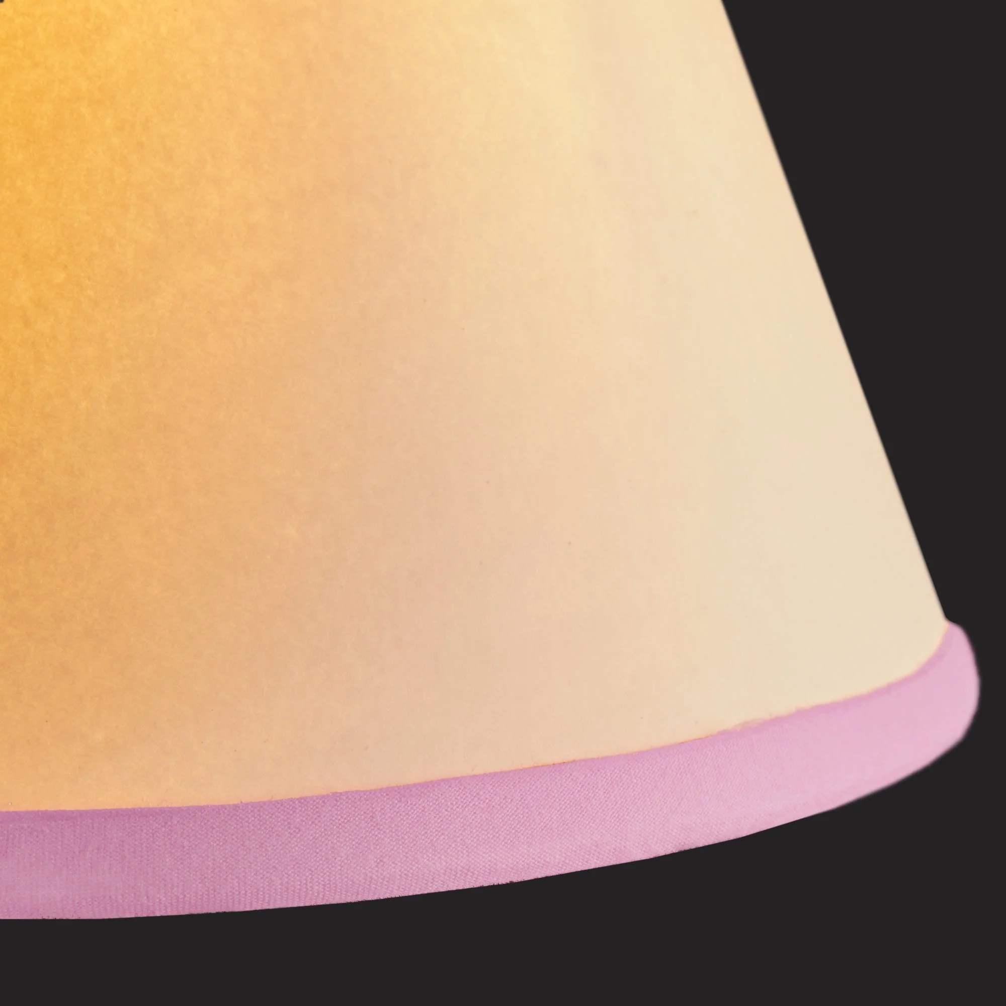 35cm Straight Empire Top n Tail shade in cream card with pale pink tape - Image 3