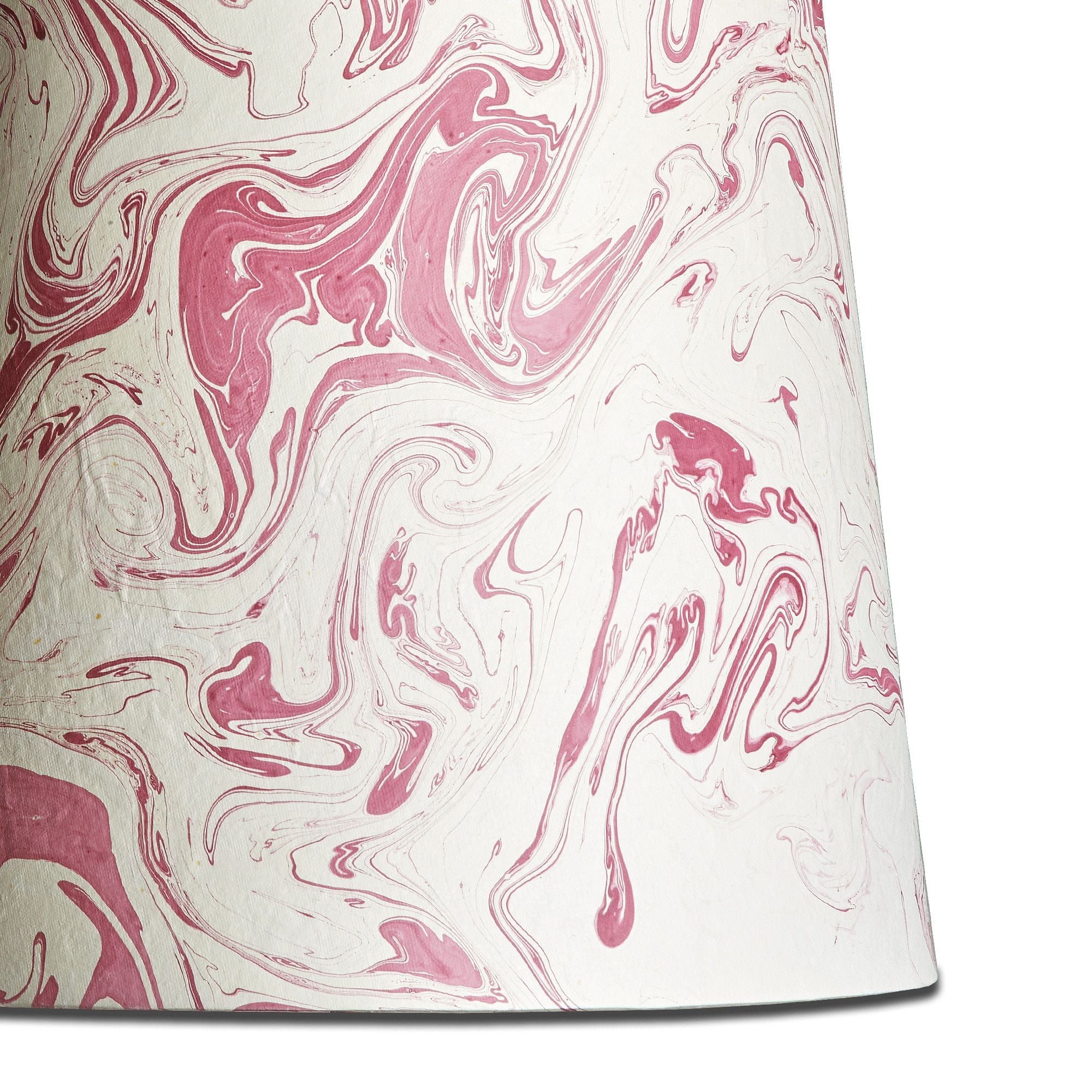 35cm tall tapered hand made marbled paper shade in red tanaro - Image 3