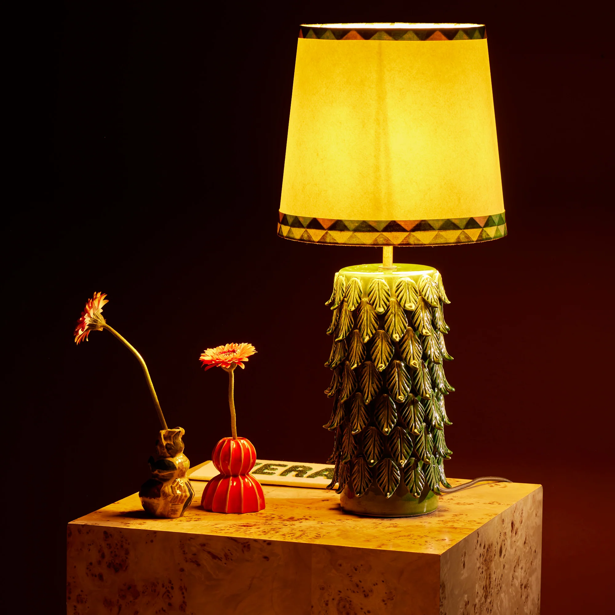 35cm tall tapered shade in green card harlequin by Matthew Williamson - Image 6