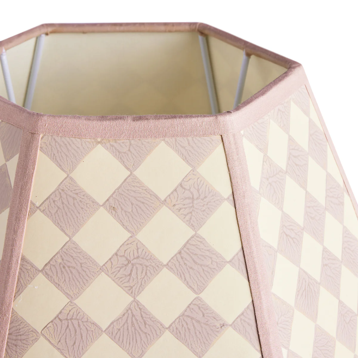 40cm Milford check hexagon shade in petal - Image 4