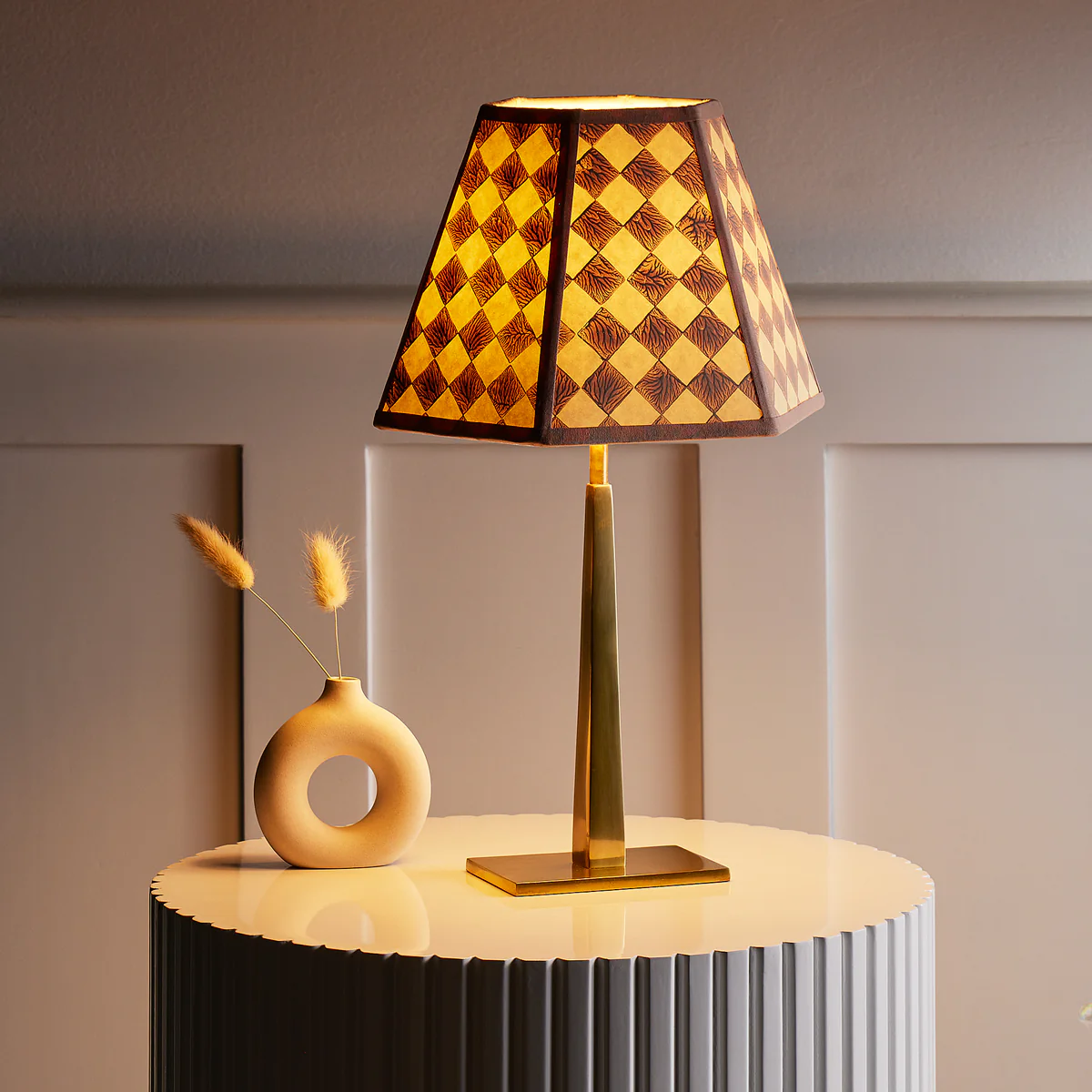 40cm Milford check hexagon shade in petal - Image 6