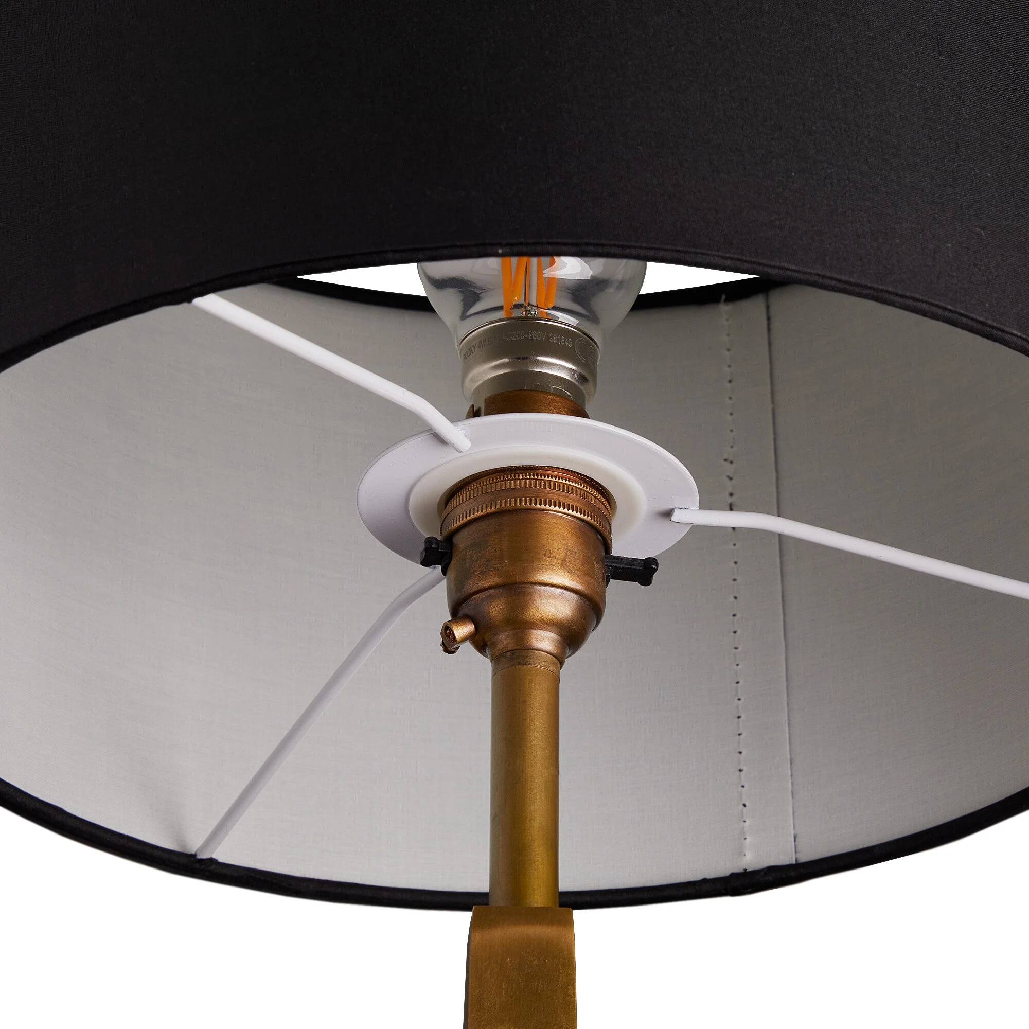 40cm short drum shade in raven dupion silk - Image 4