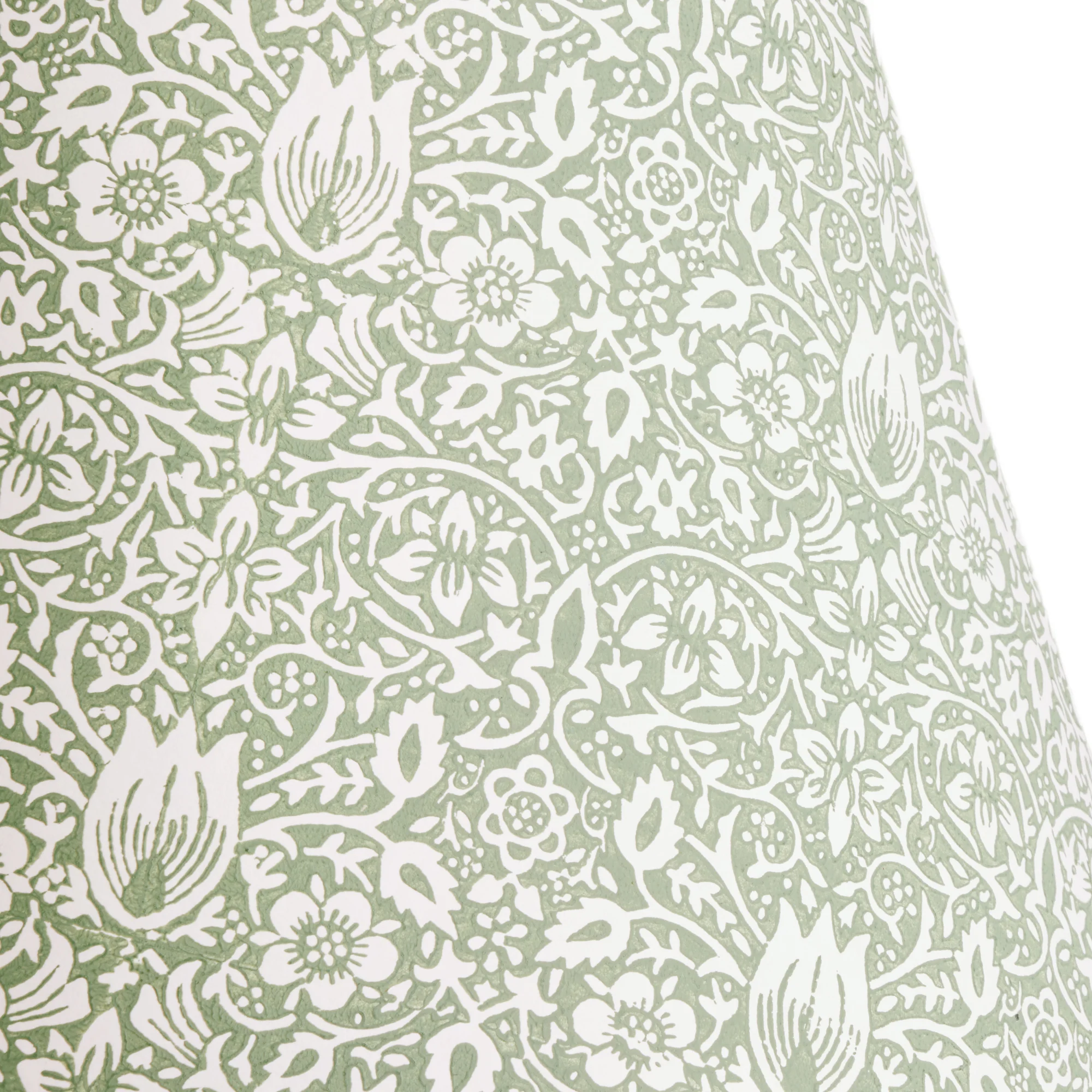 40cm straight empire shade in leafy arbour Borage block printed card by Morris & Co.