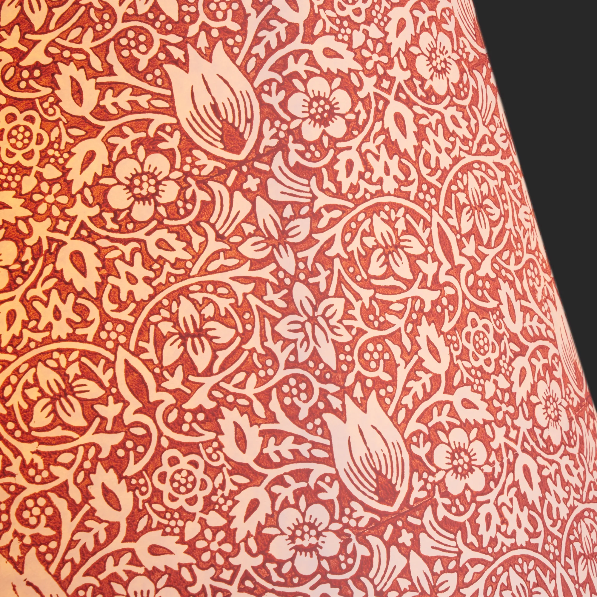 40cm straight empire shade in red house Borage block printed card by Morris & Co. - Image 3