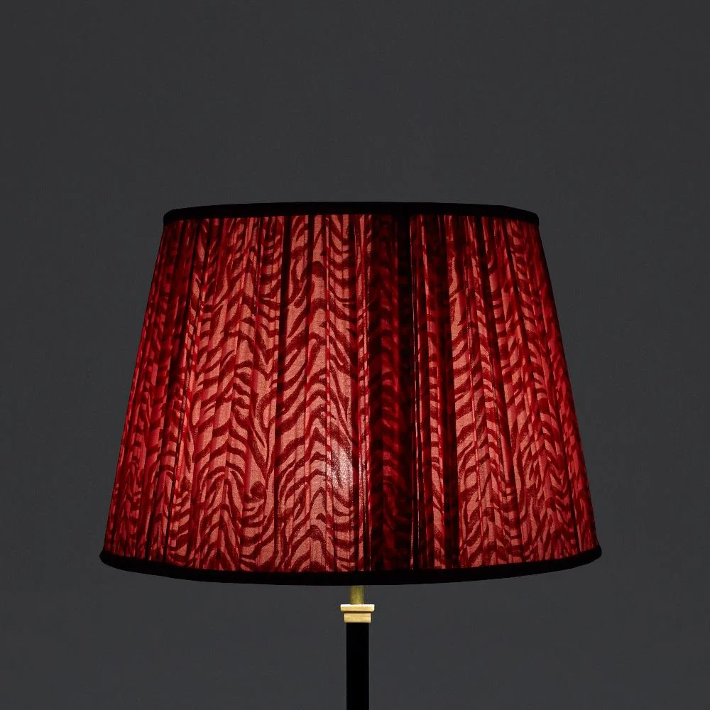 40cm straight empire gathered lampshade in angel block printed cotton - Image 3