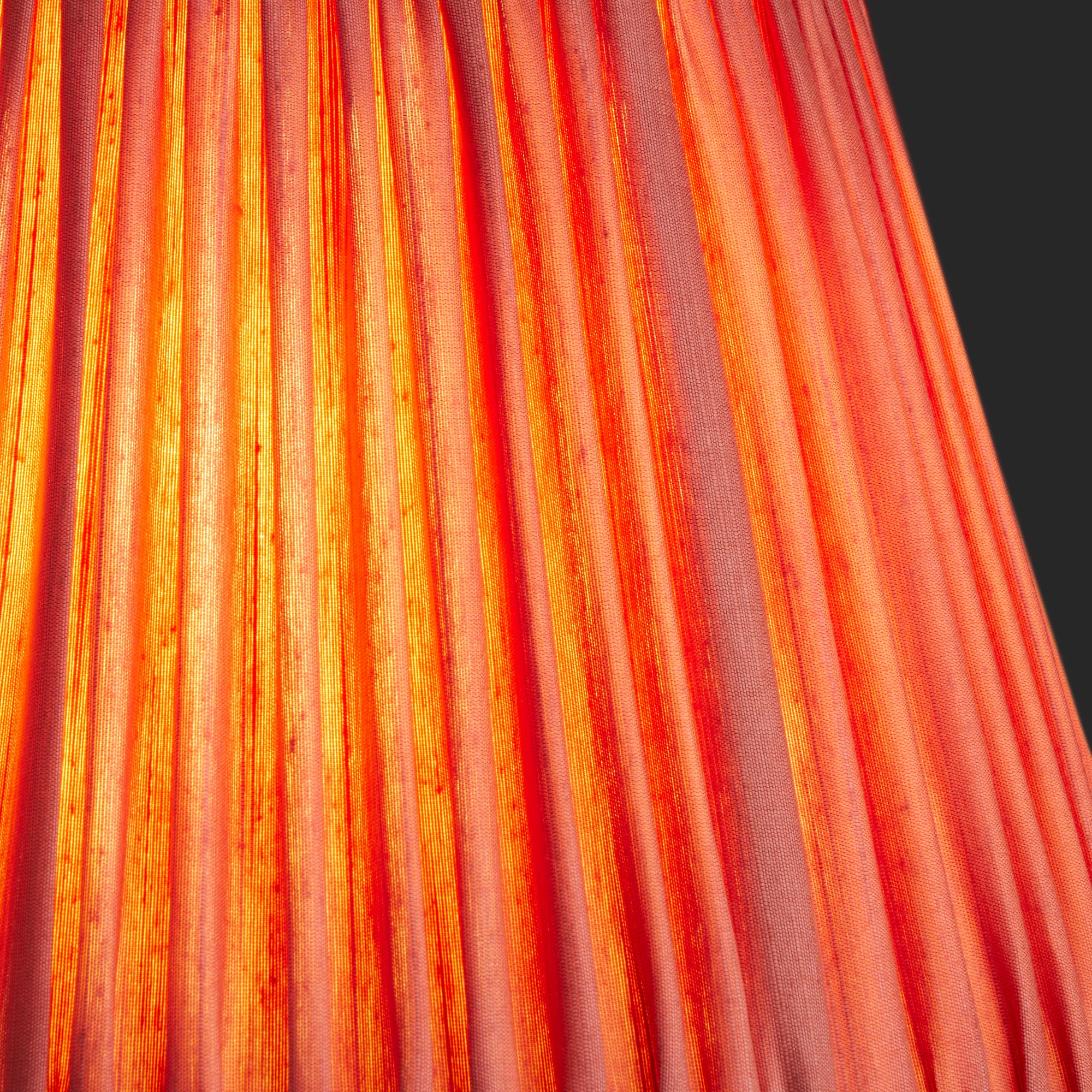40cm straight empire gathered lampshade in coral silk - Image 3