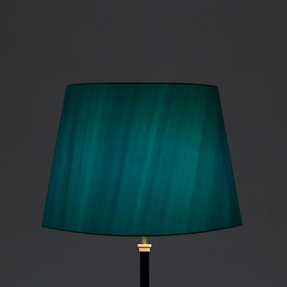 40cm straight empire lampshade in peacock dupion silk - Image 4