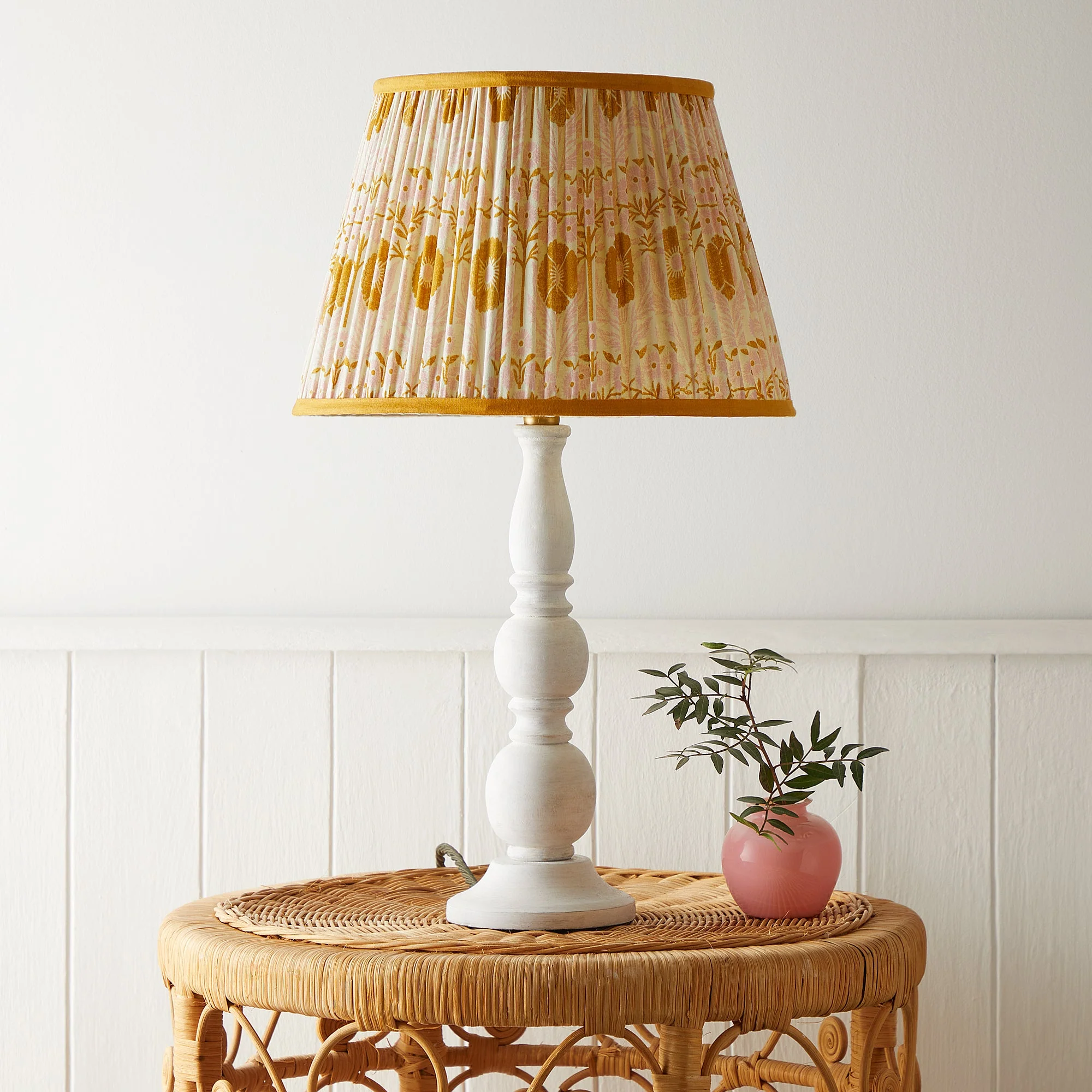 40cm straight empire printed cotton shade in pink 'Poppies' by Ellen Merchant - Image 4