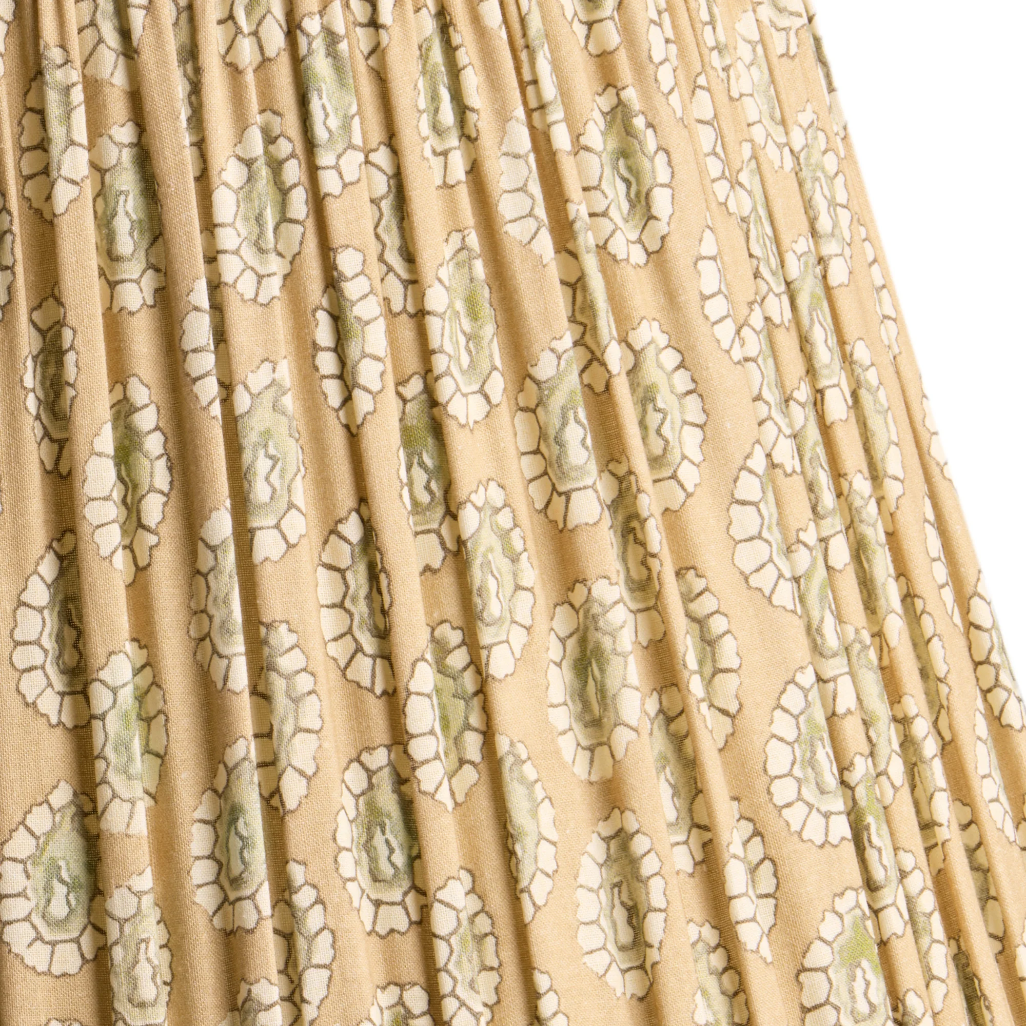 40cm straight empire shade in biscuit block printed Dotty gathered cotton by GP & J Baker