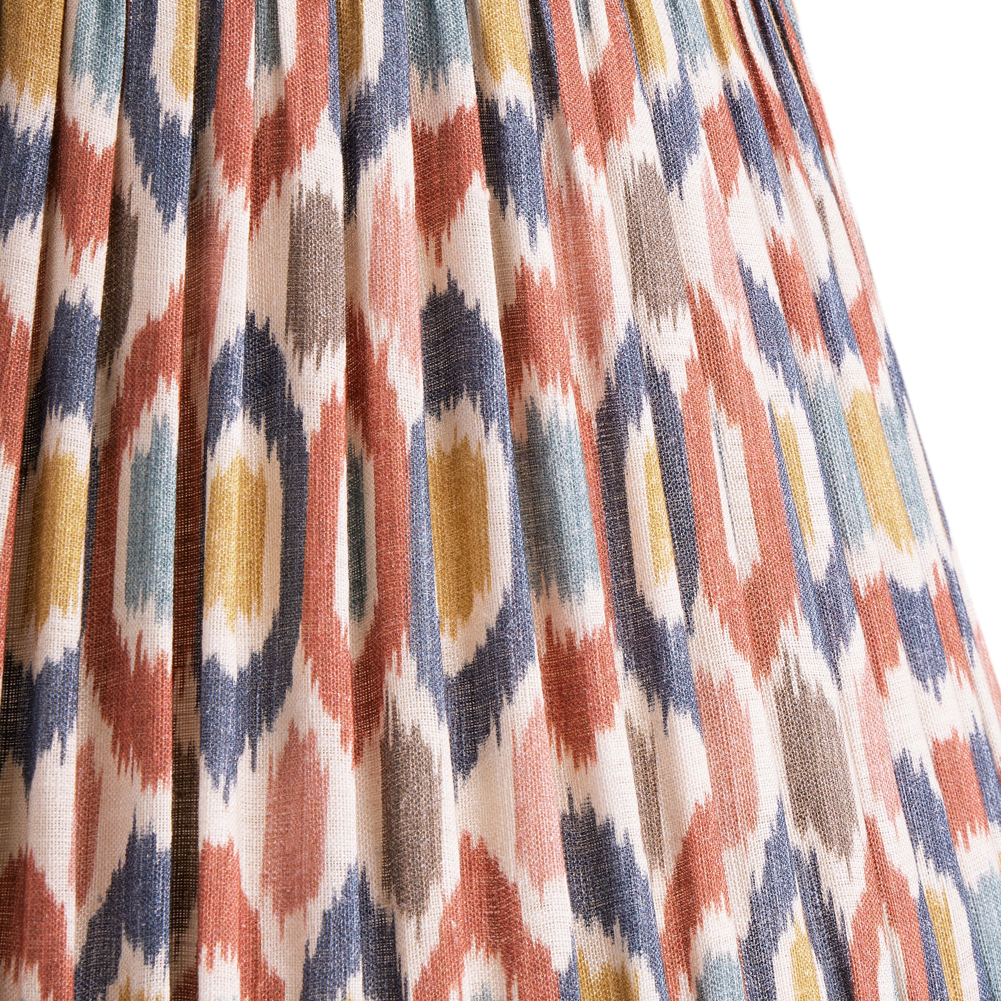 40cm straight empire shade in blue and red Small Ikat Spot linen by GP & J Baker