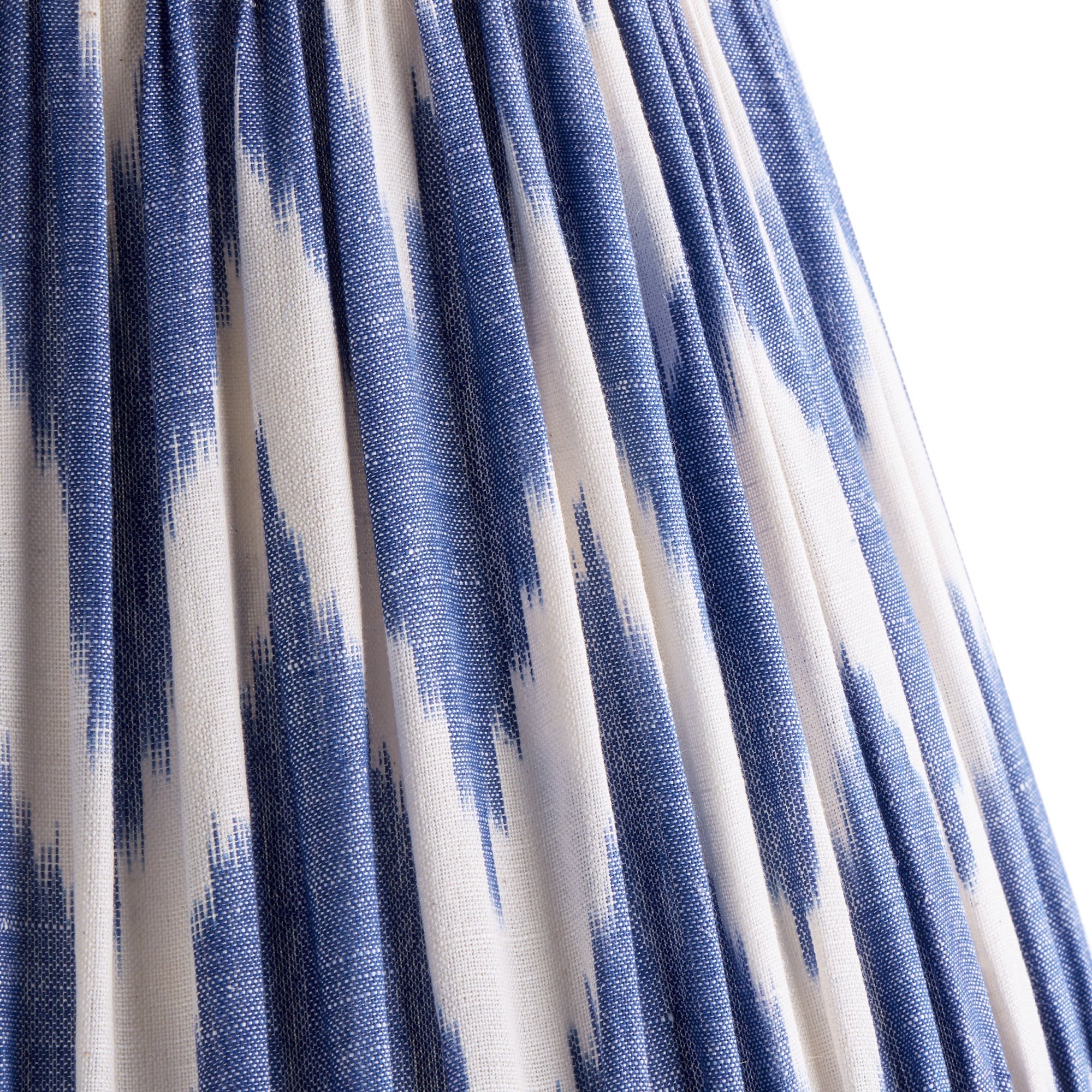 40cm straight empire shade in blue zig zag ikat woven linen