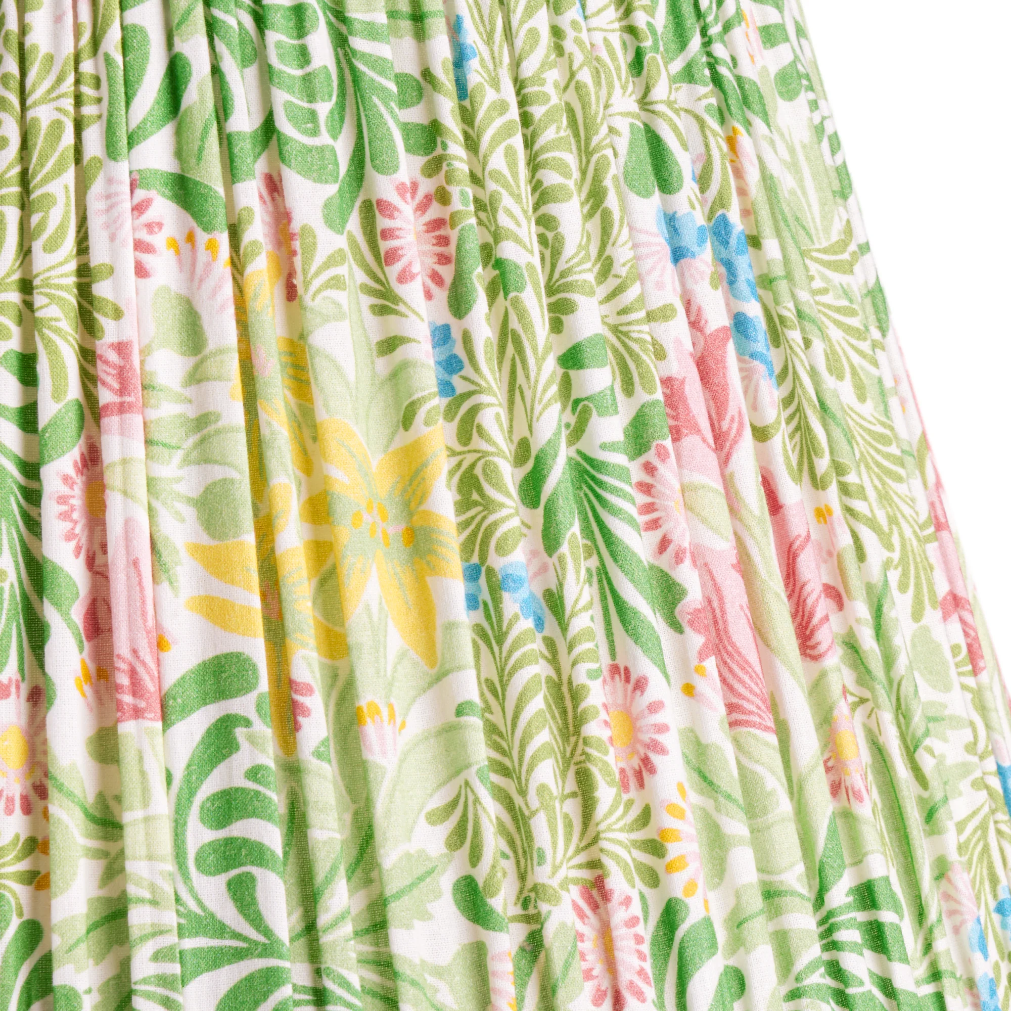 40cm straight empire shade in boughs green and rose Bower printed cotton by Morris & Co.