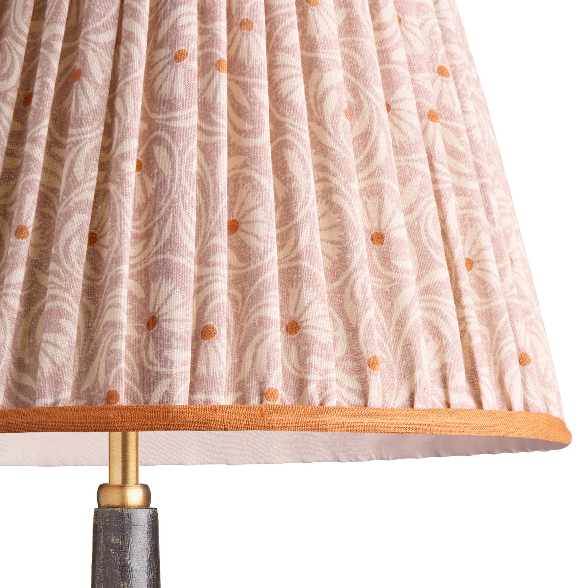 40cm Straight empire shade in dirty rose 'spriglee' linen by Ellen Merchant - Image 5