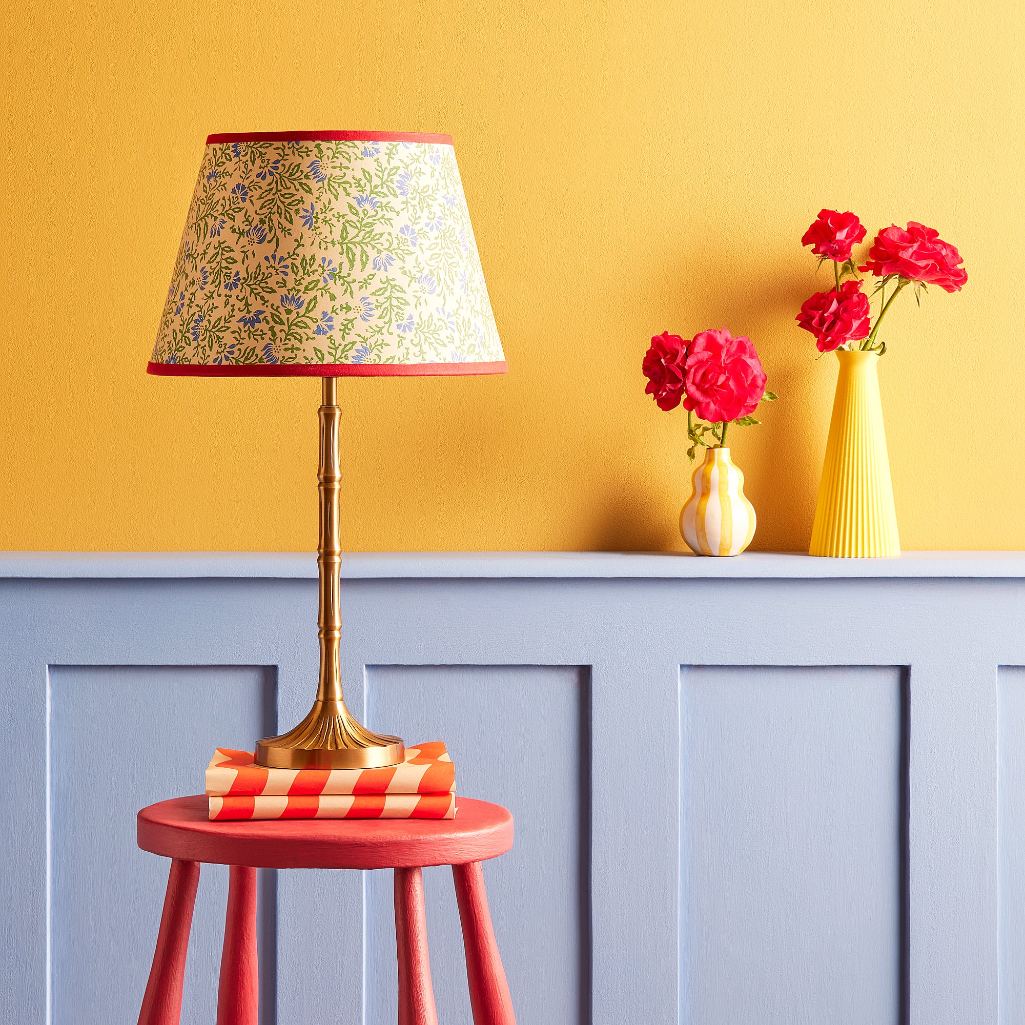 40cm straight empire shade in English garden hand blocked 'Ditzy Floral' by Ellen Merchant - Image 4