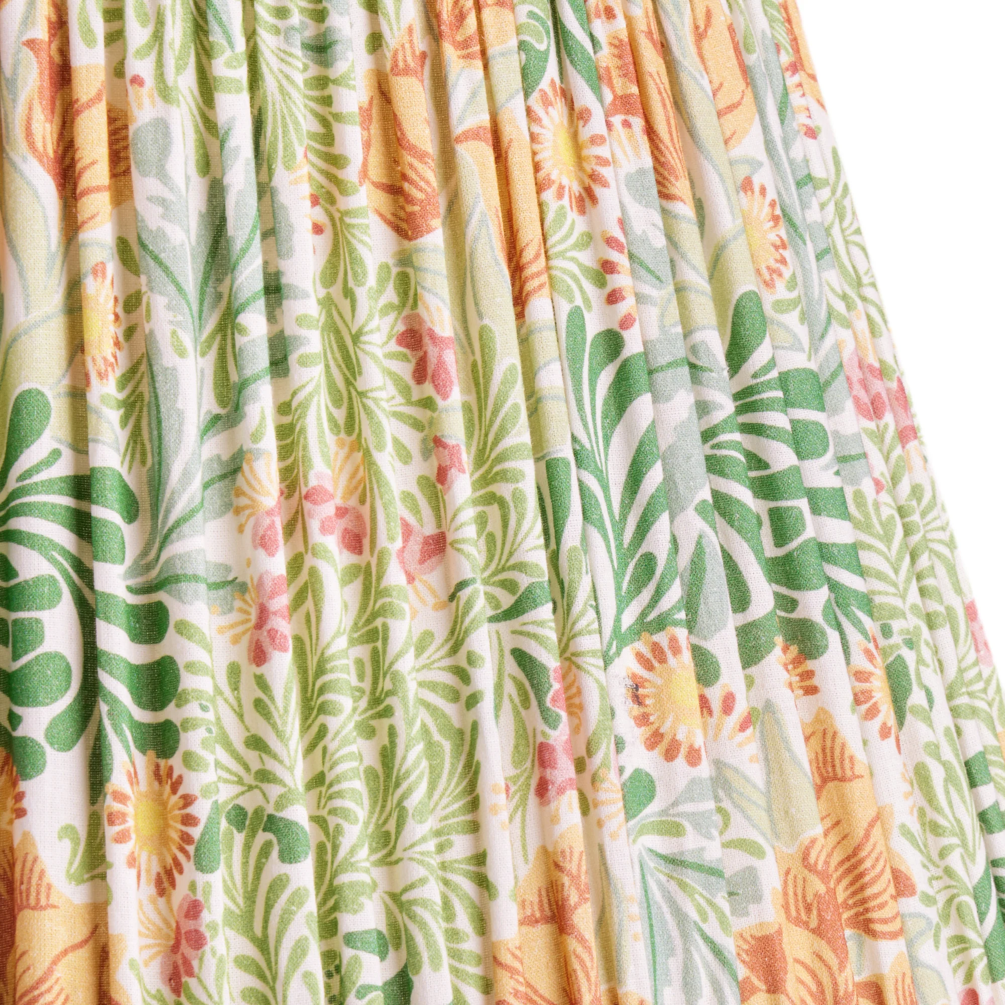 40cm straight empire shade in herball and weld Bower printed cotton by Morris & Co.