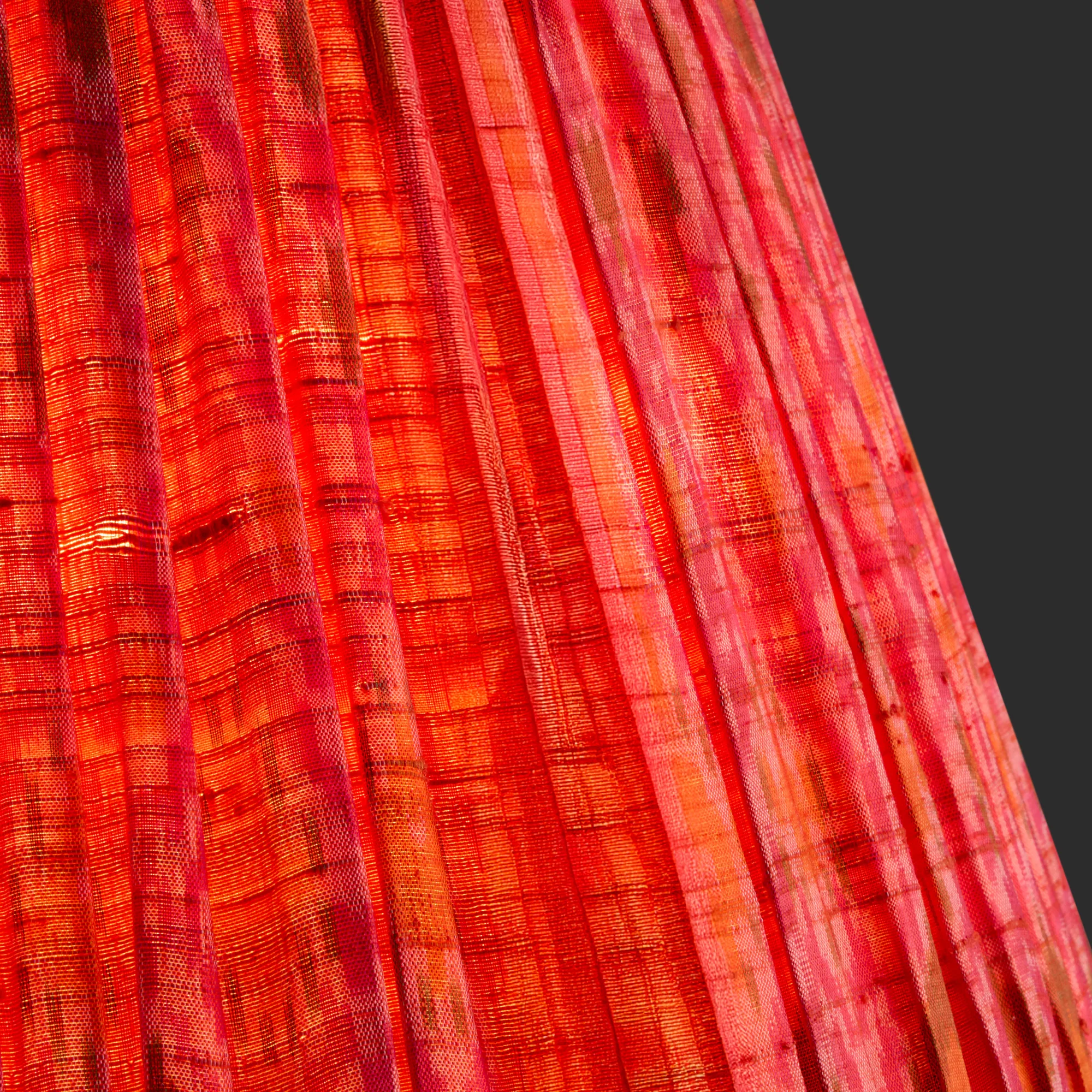 40cm straight empire shade in orange and raspberry slub silk - Image 3