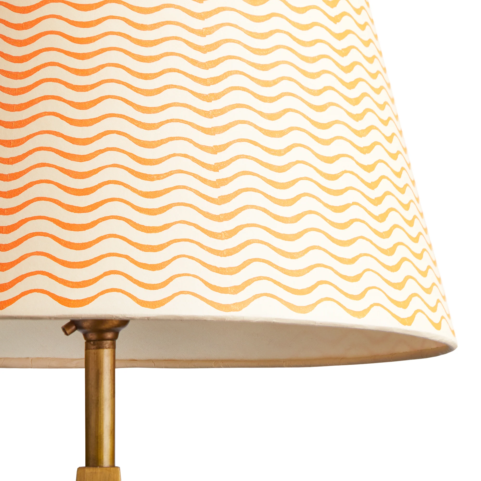 40cm straight empire shade in tangerine ripples hand painted card - Image 2