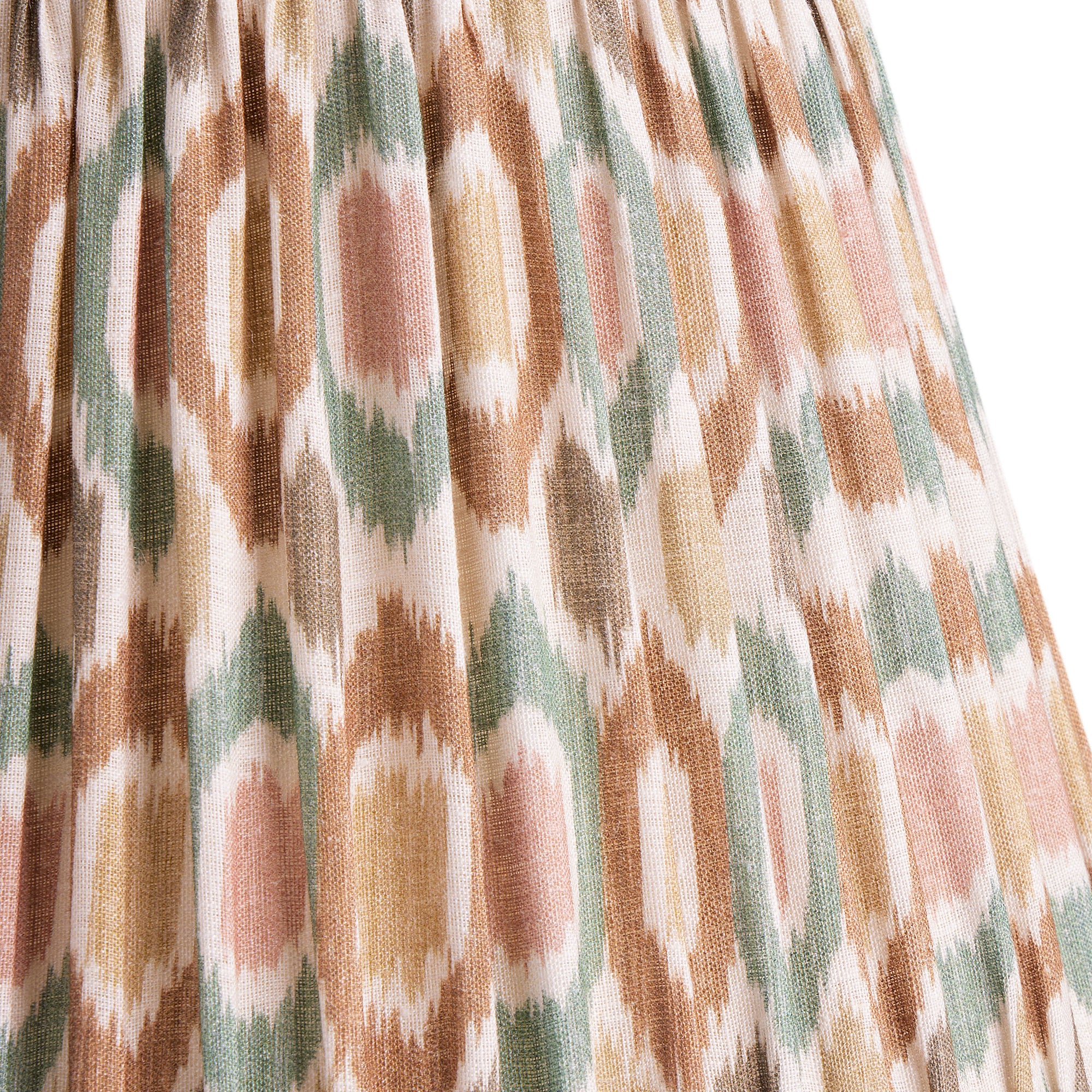 40cm straight empire shade in teal and brown Small Ikat Spot linen by GP & J Baker