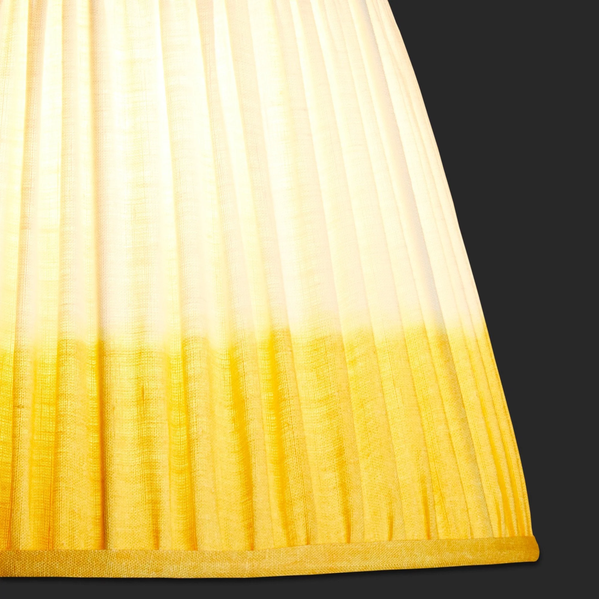 40cm straight empire shade in yellow shibori linen - Image 3