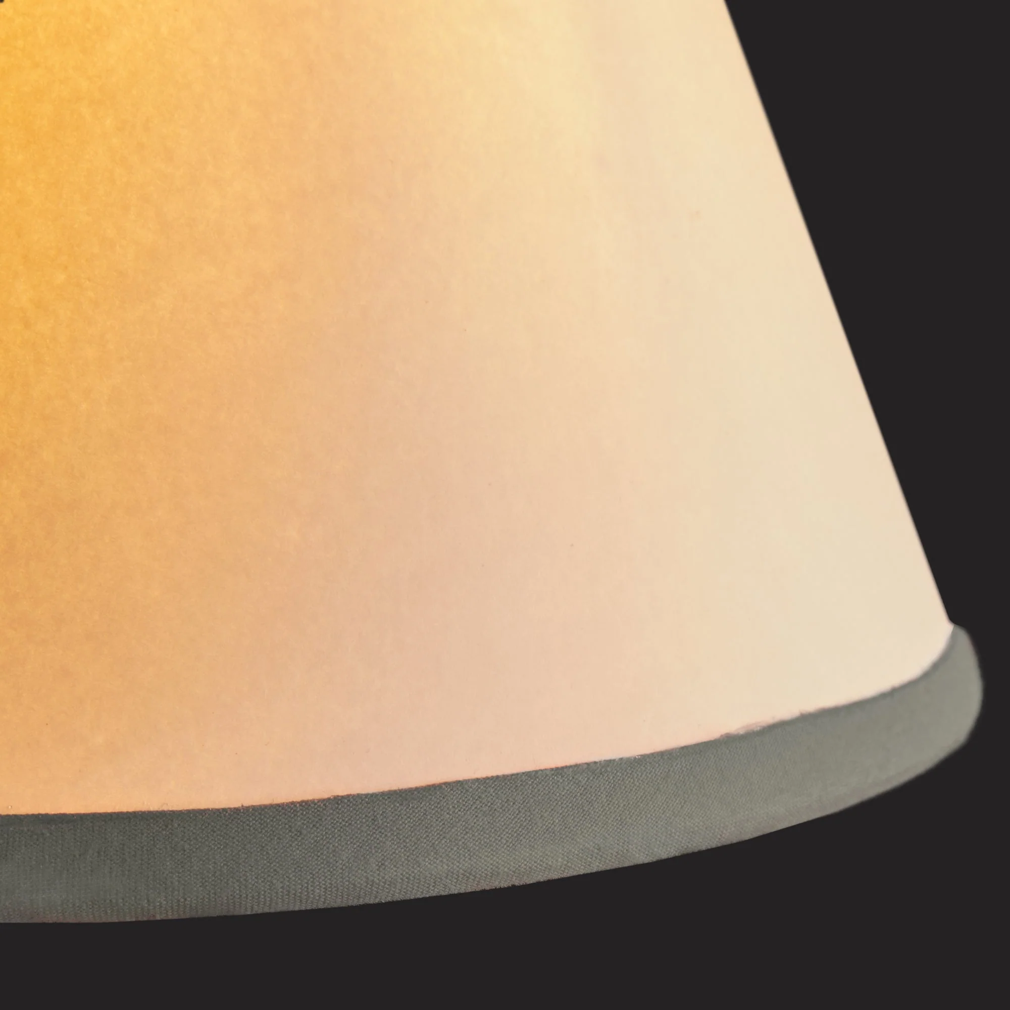 40cm Straight Empire Top n Tail shade in cream card with charcoal grey tape - Image 3