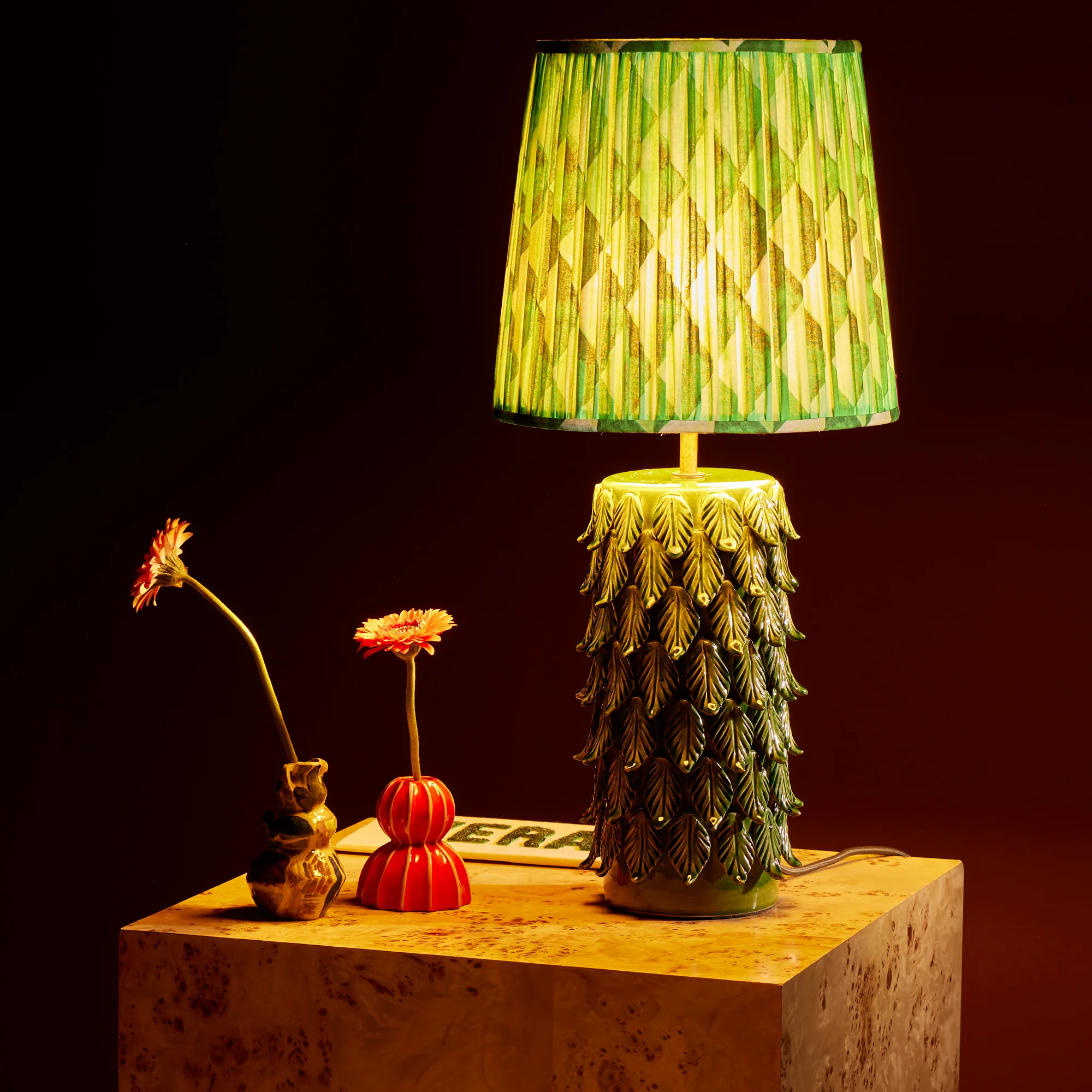 40cm tall tapered shade in green harlequin by Matthew Williamson - Image 6