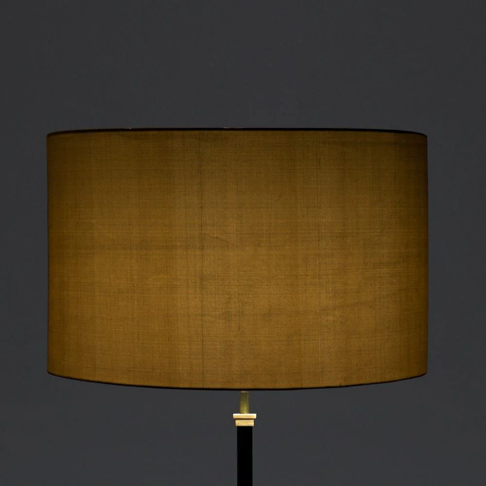 45cm drum lampshade in taupe dupion silk - Image 2