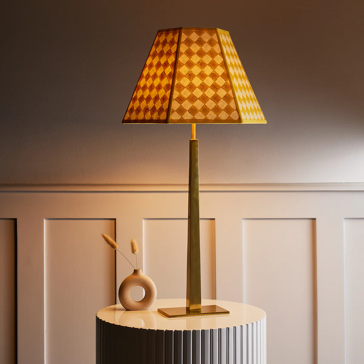 45cm Milford check hexagon shade in cornsilk - Image 6