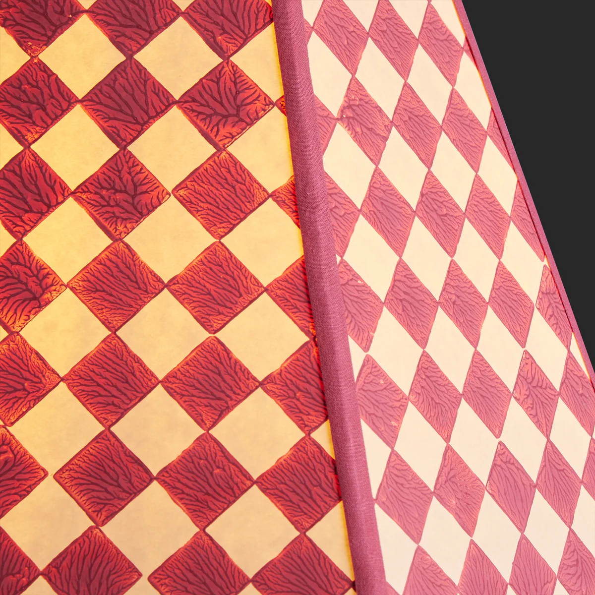 45cm Milford check hexagon shade in raspberry - Image 3
