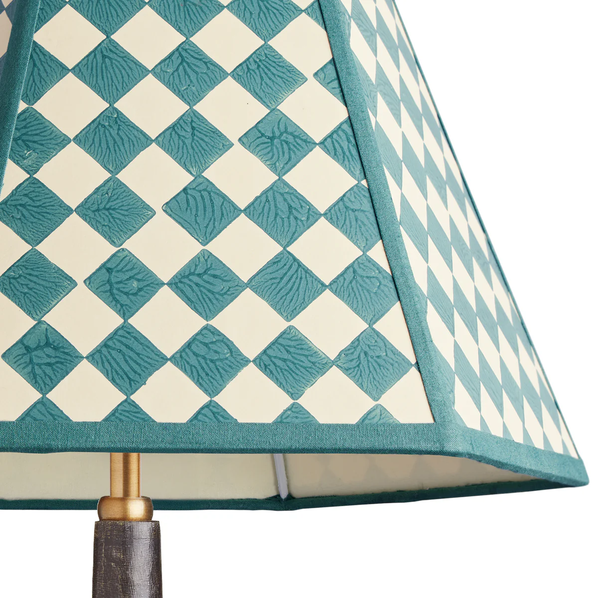 45cm Milford check hexagon shade in seafoam - Image 2