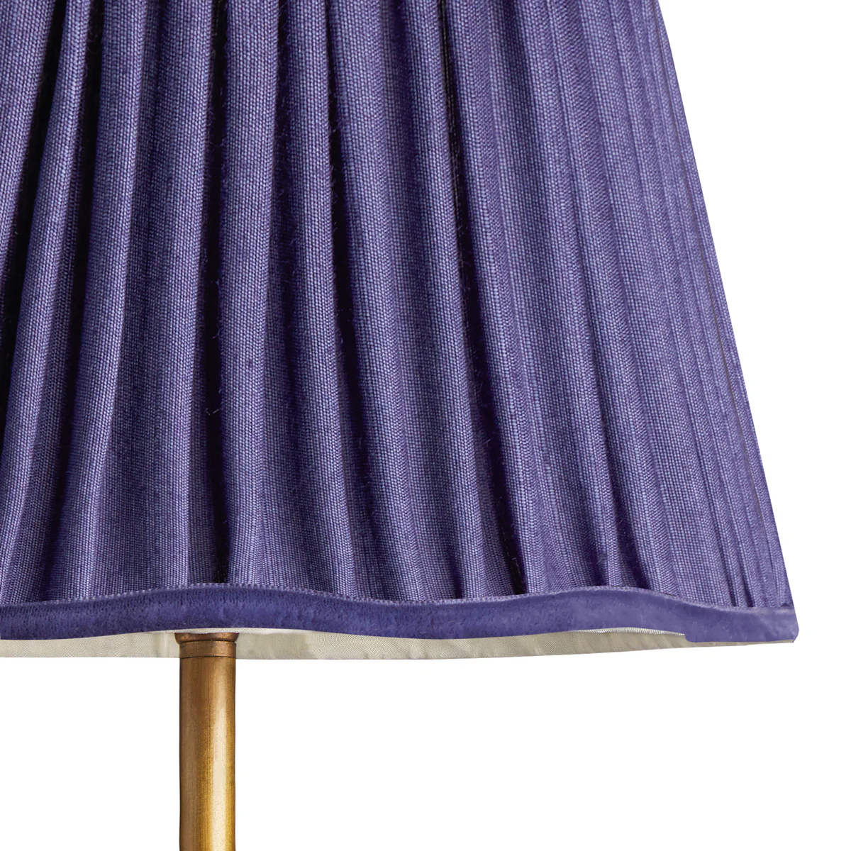45cm scalloped shade in Cobalt silk with velvet tape - Image 2
