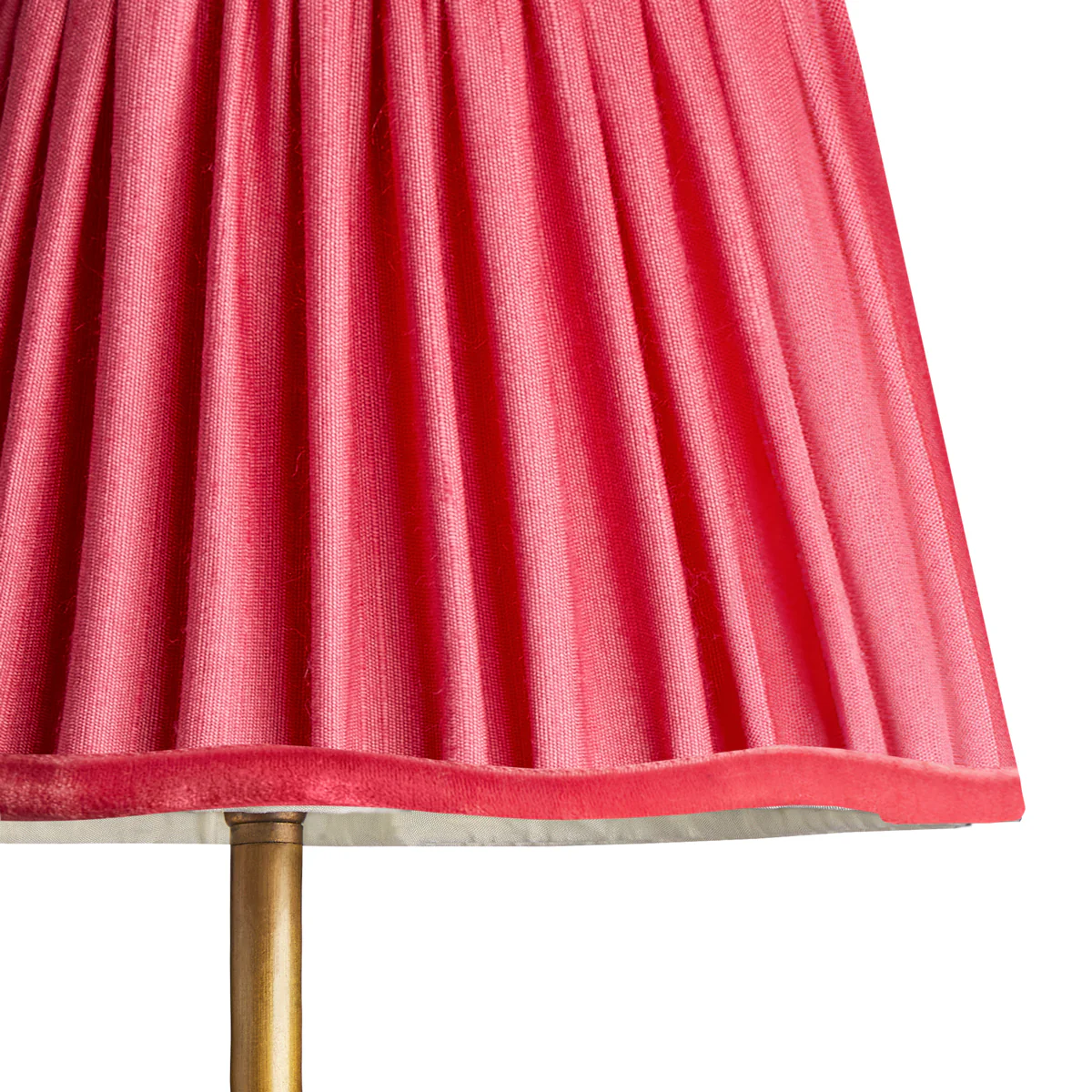 45cm scalloped shade in Ruby silk with velvet tape - Image 2