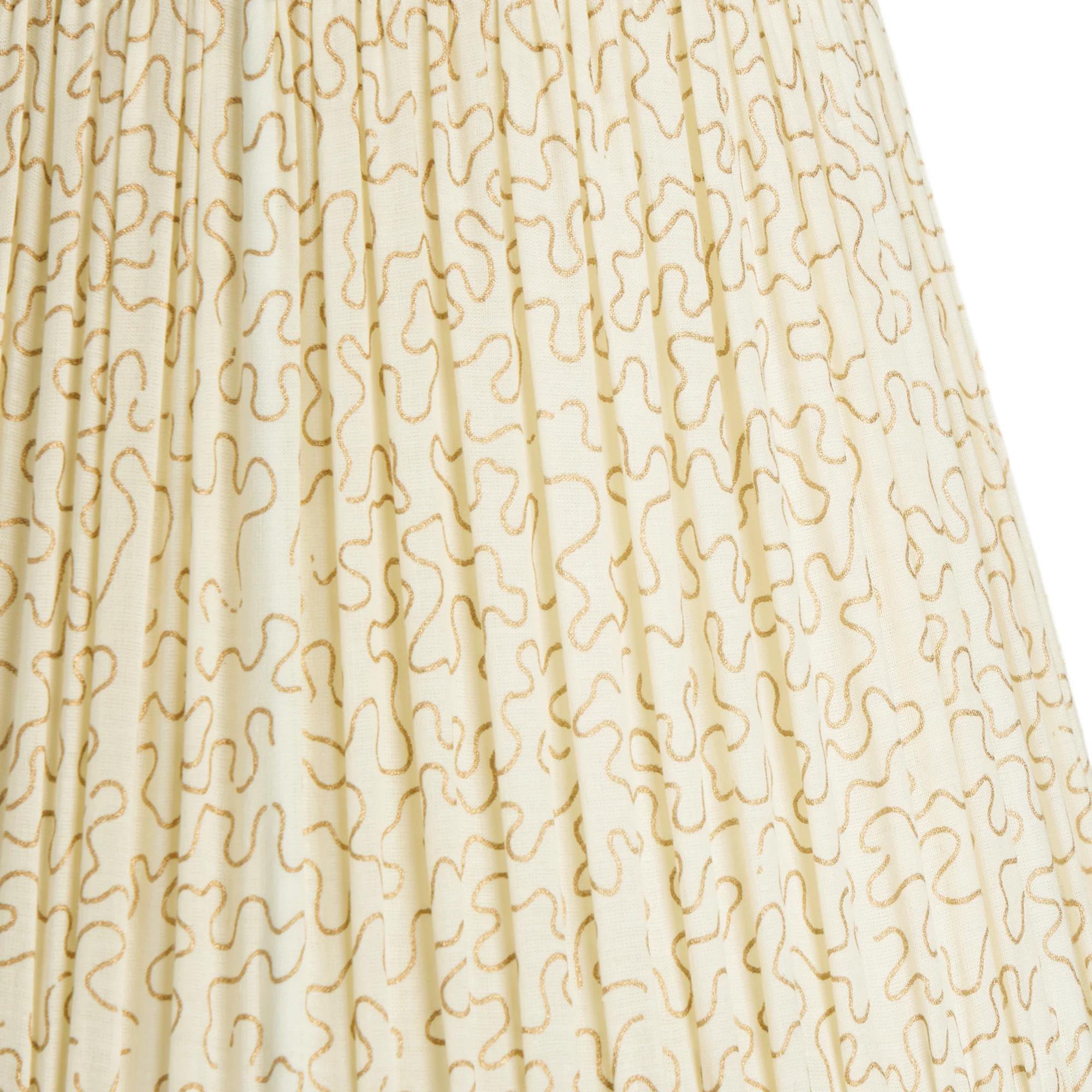 45cm straight empire gathered lampshade in flashman squiggles block printed cotton