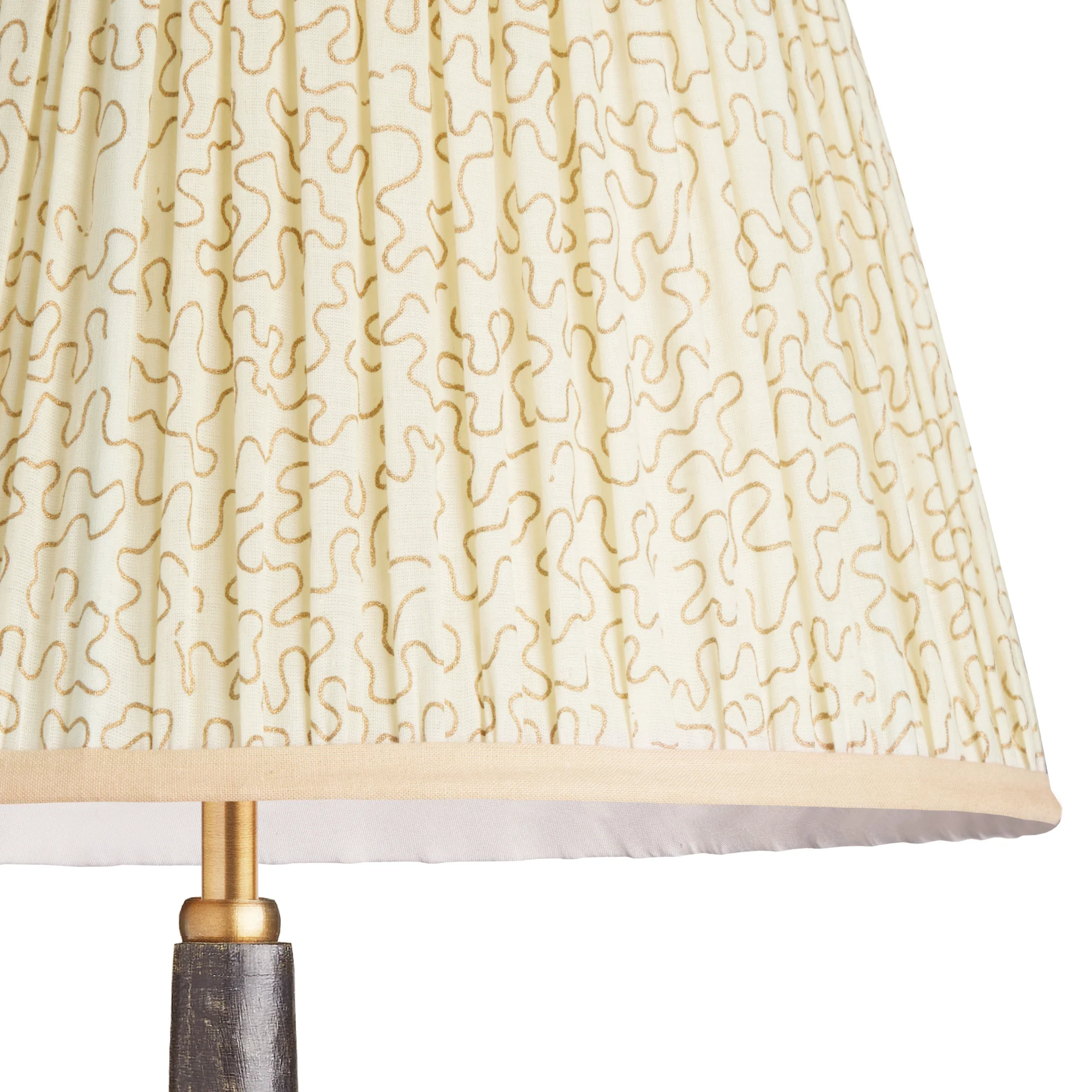 45cm straight empire gathered lampshade in flashman squiggles block printed cotton - Image 2