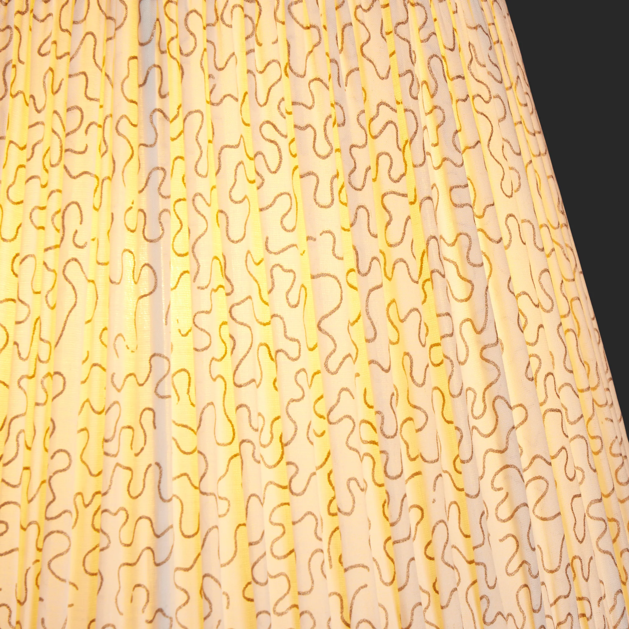 45cm straight empire gathered lampshade in flashman squiggles block printed cotton - Image 3