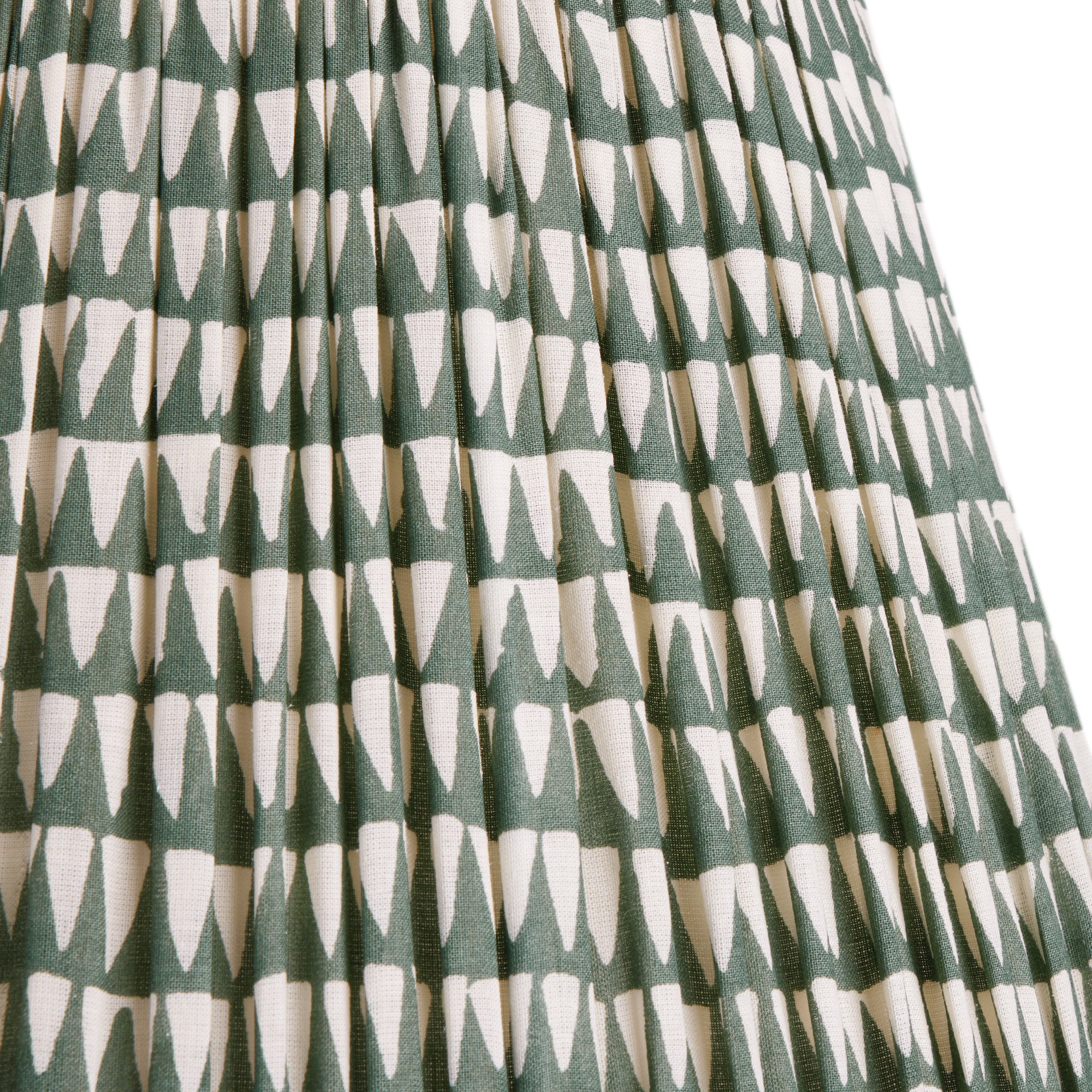 45cm straight empire gathered lampshade in teal savannah block printed cotton