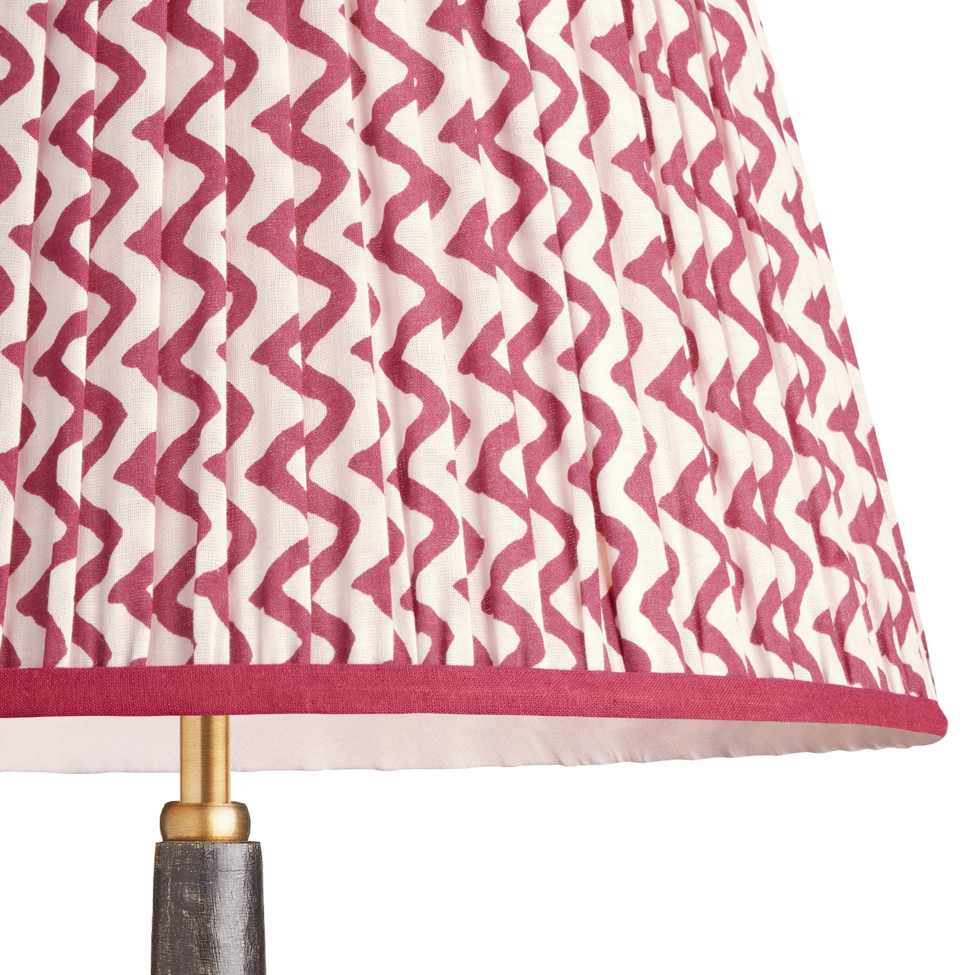 45cm straight empire lampshade in crimson chevrons with crimson tape - Image 2