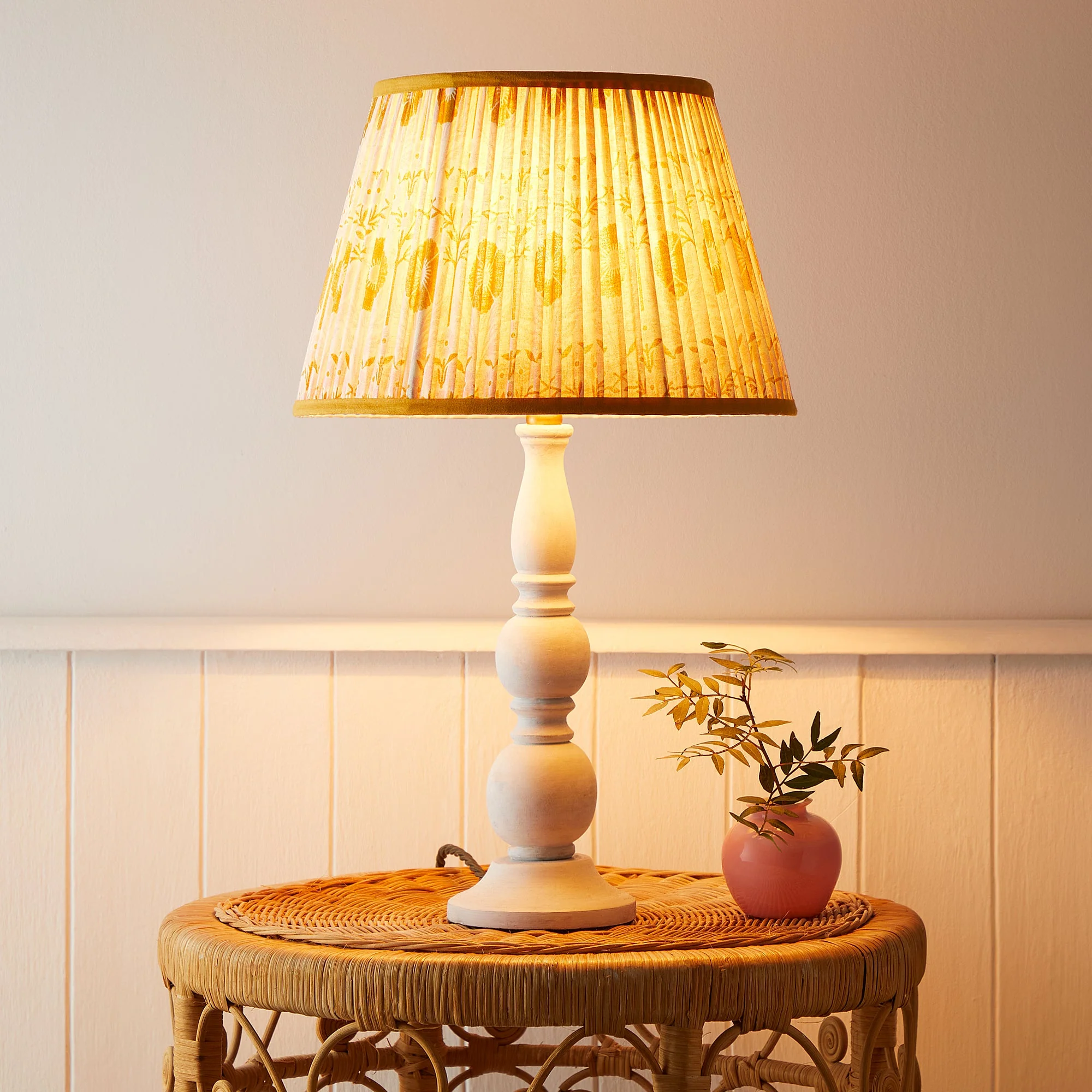 45cm straight empire printed cotton shade in pink 'Poppies' by Ellen Merchant - Image 5