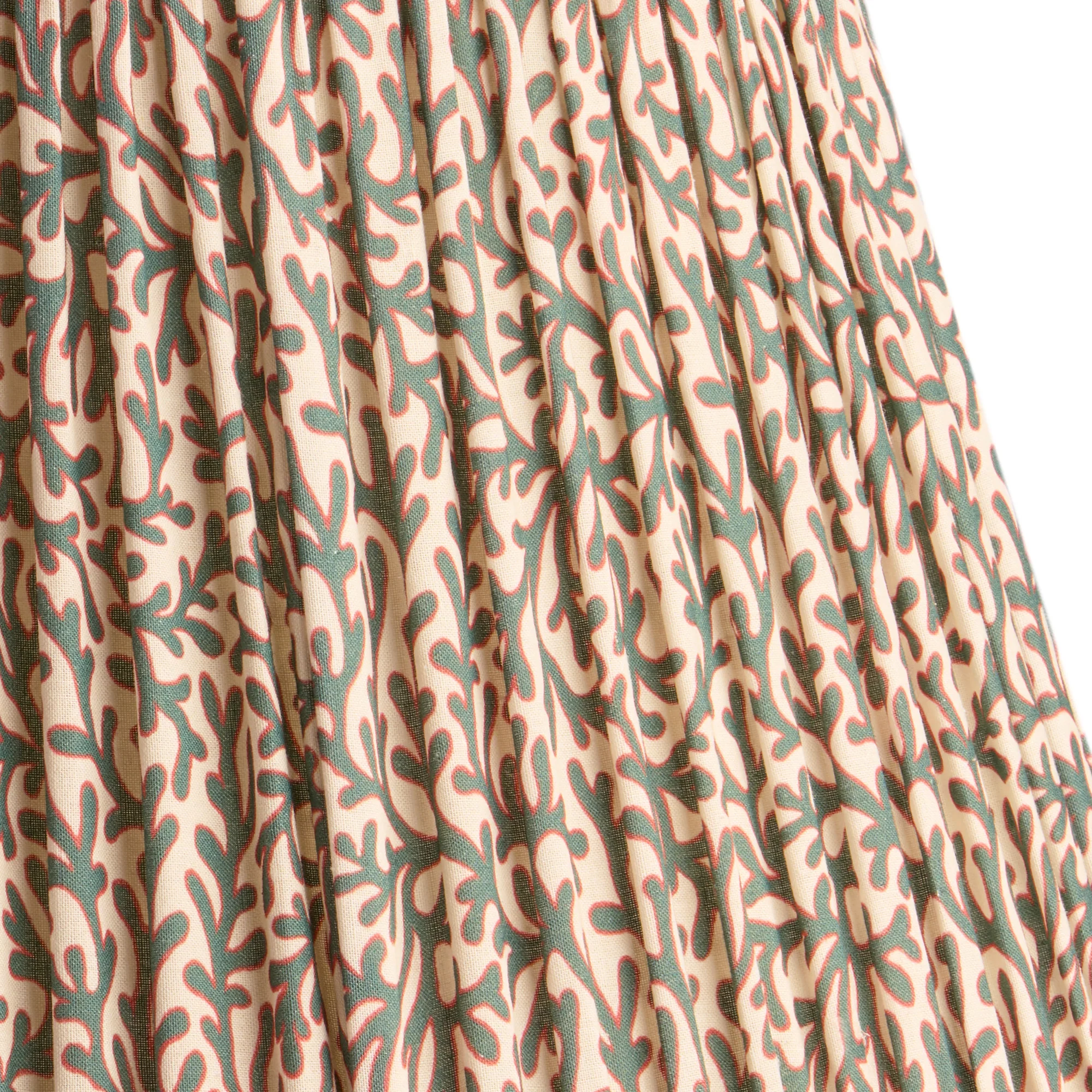 45cm straight empire shade in aqua red Tuffley gathered cotton by GP & J Baker