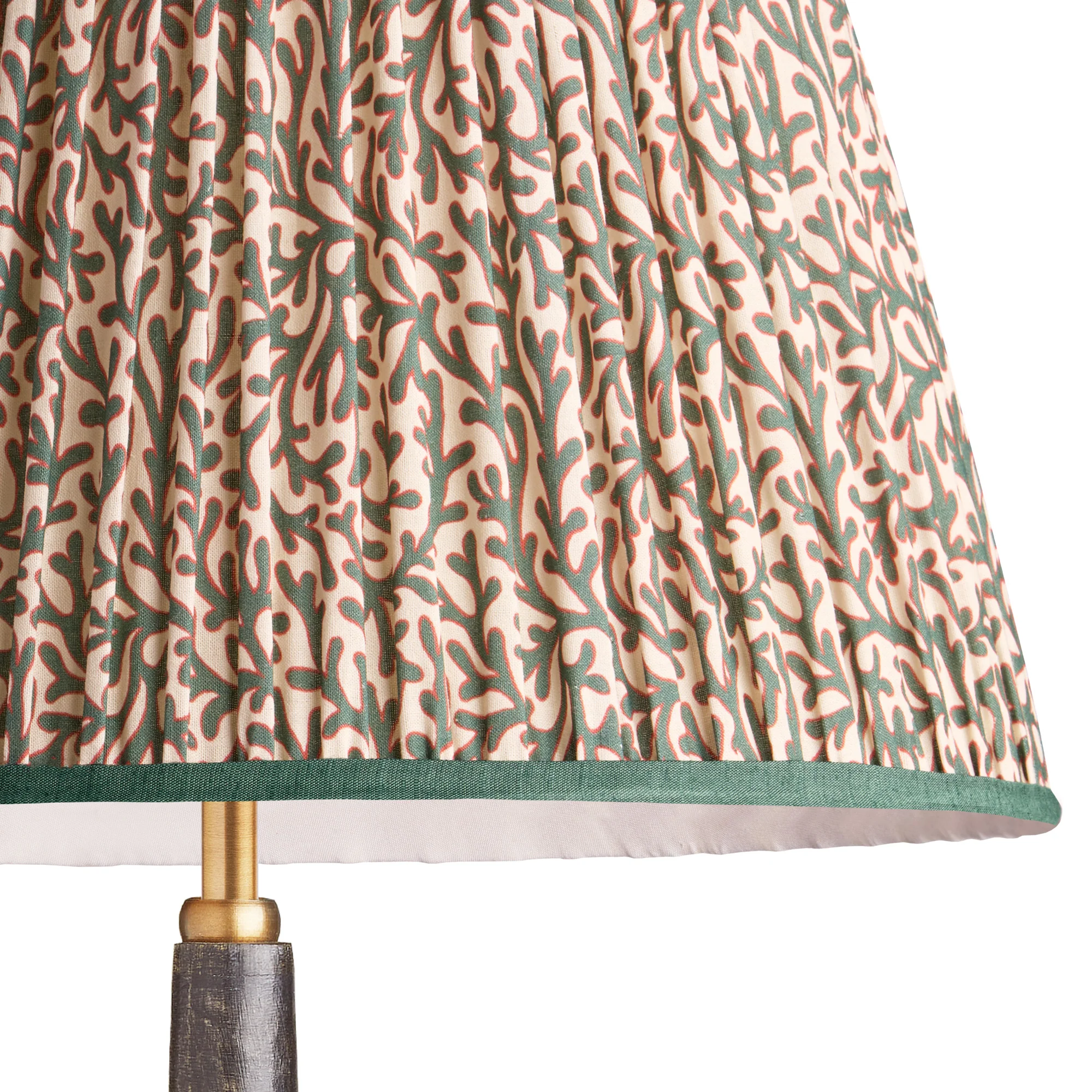 45cm straight empire shade in aqua red Tuffley gathered cotton by GP & J Baker - Image 2