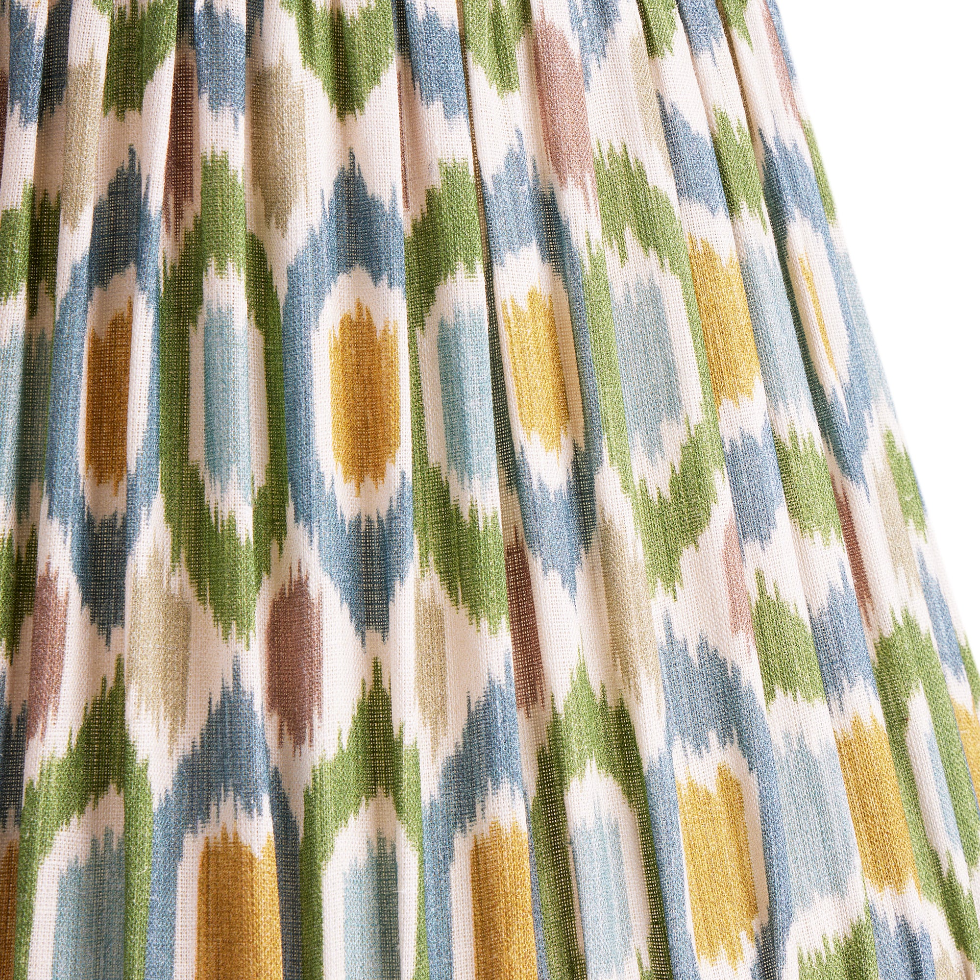 45cm straight empire shade in blue and green Small Ikat Spot linen by GP & J Baker
