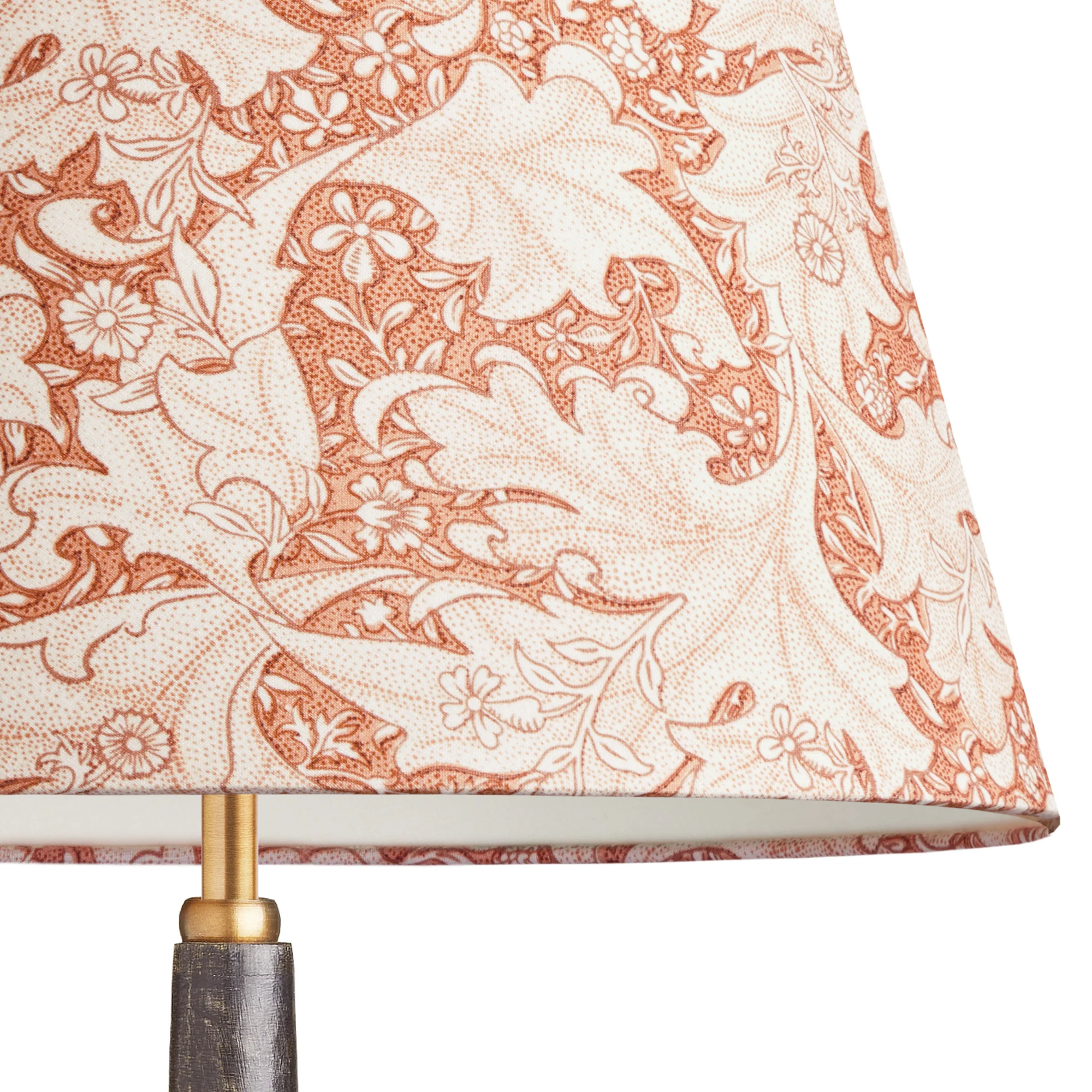 45cm straight empire shade in brick dust Wallflower printed cotton by Morris & Co. - Image 2