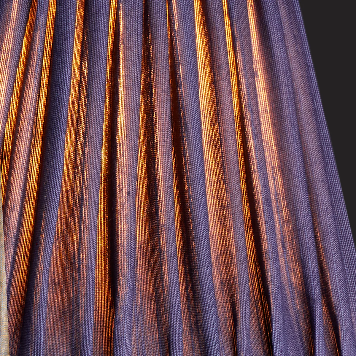 45cm straight empire shade in Cobalt silk with velvet tape - Image 3