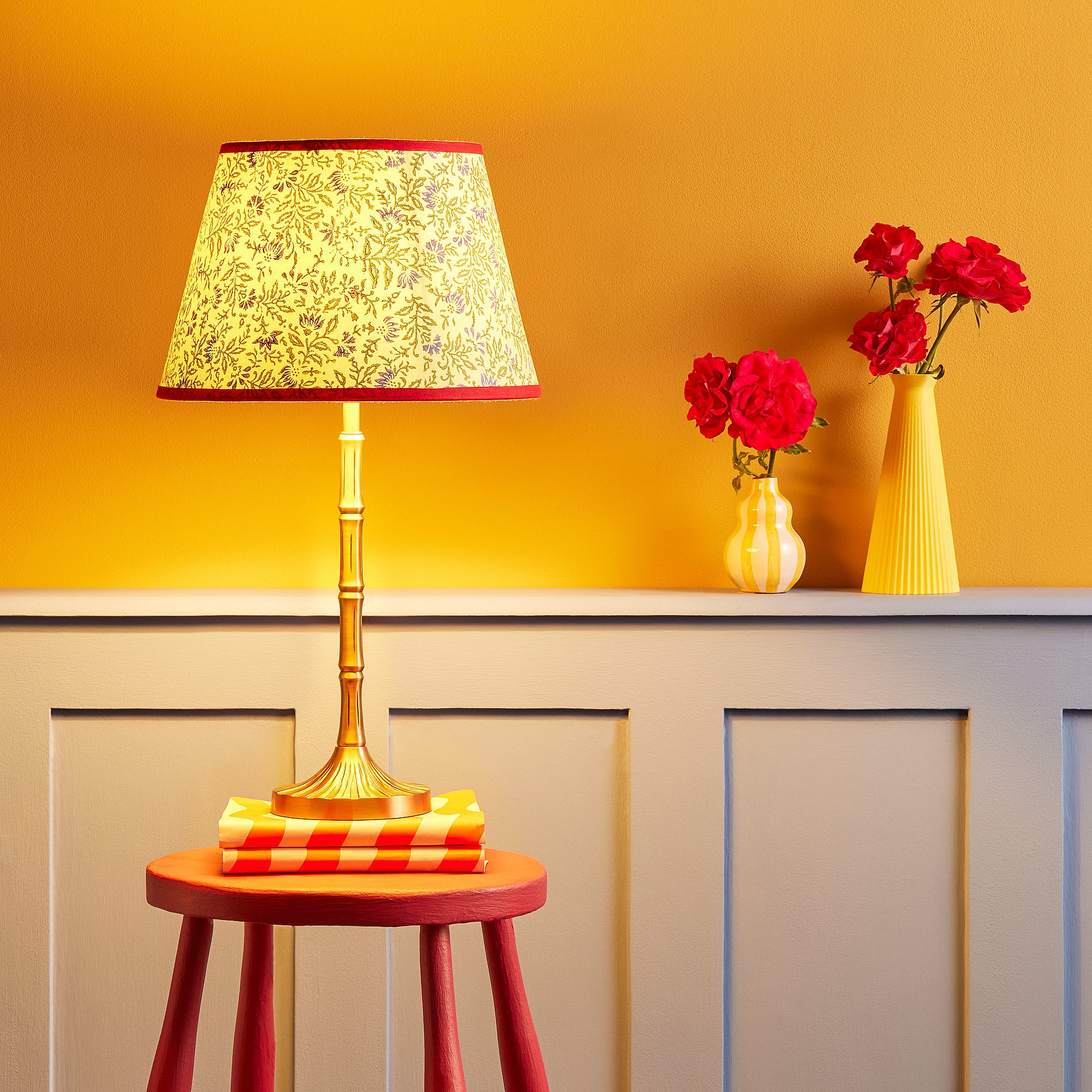 45cm straight empire shade in English garden hand blocked 'Ditzy Floral' by Ellen Merchant - Image 5