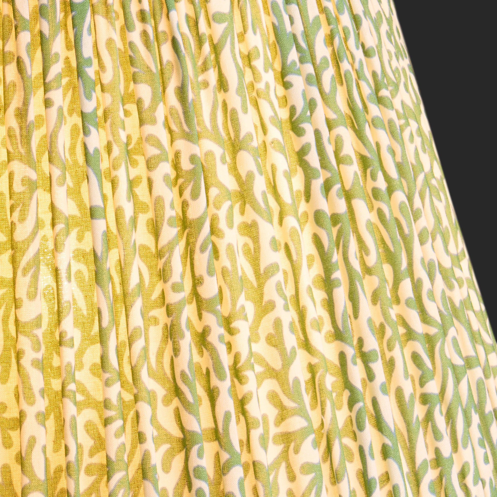 45cm straight empire shade in green blue Tuffley gathered cotton by GP & J Baker - Image 3