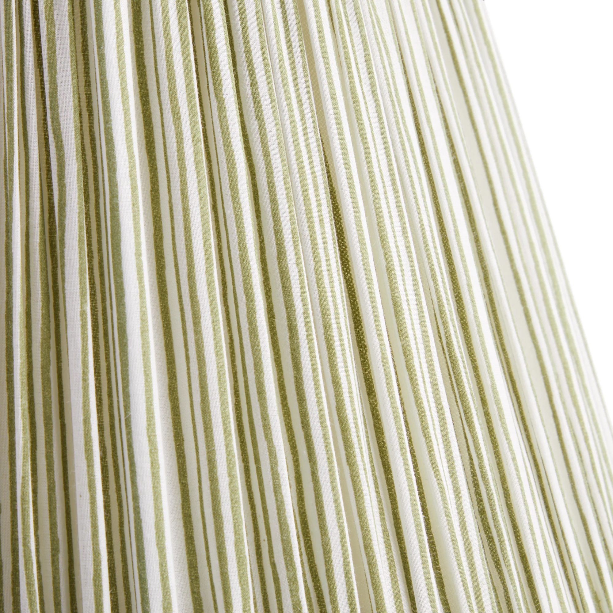 45cm straight empire shade in green candy stripe block printed cotton