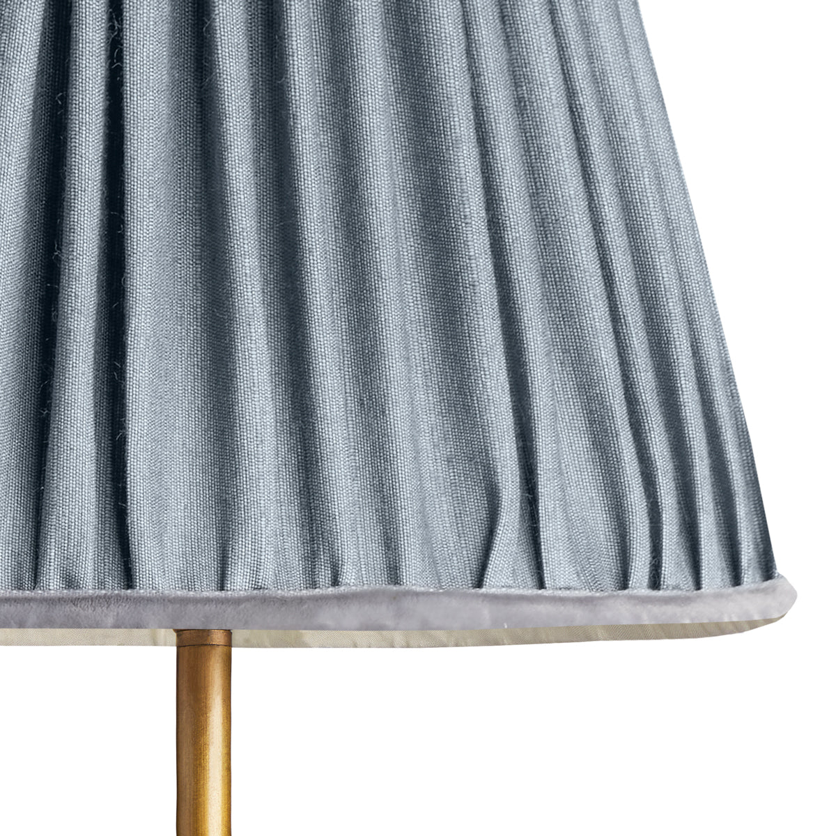 45cm straight empire shade in Moonstone silk with velvet tape - Image 2