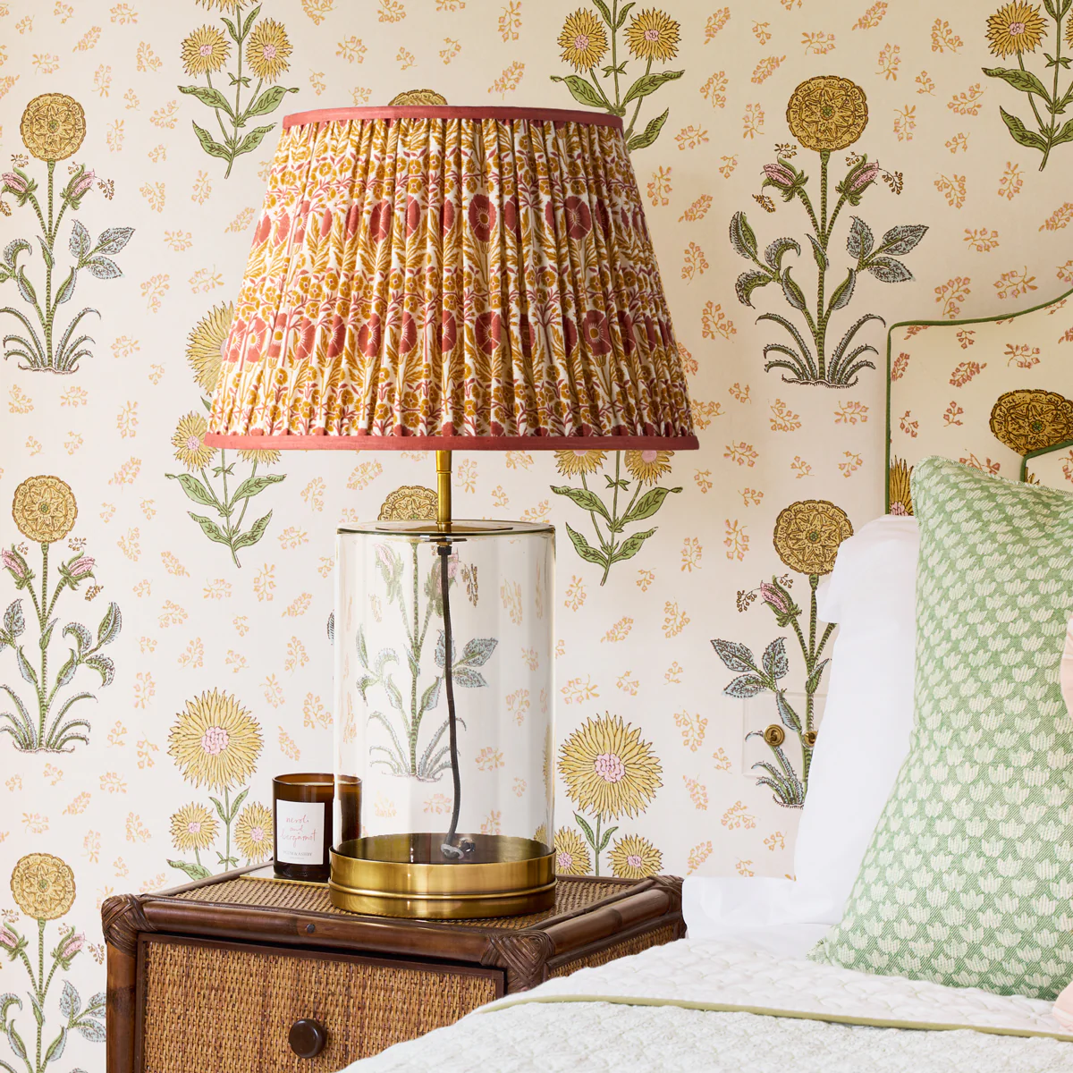 45cm Straight empire shade in papavero 'poppies' linen by Ellen Merchant - Image 3