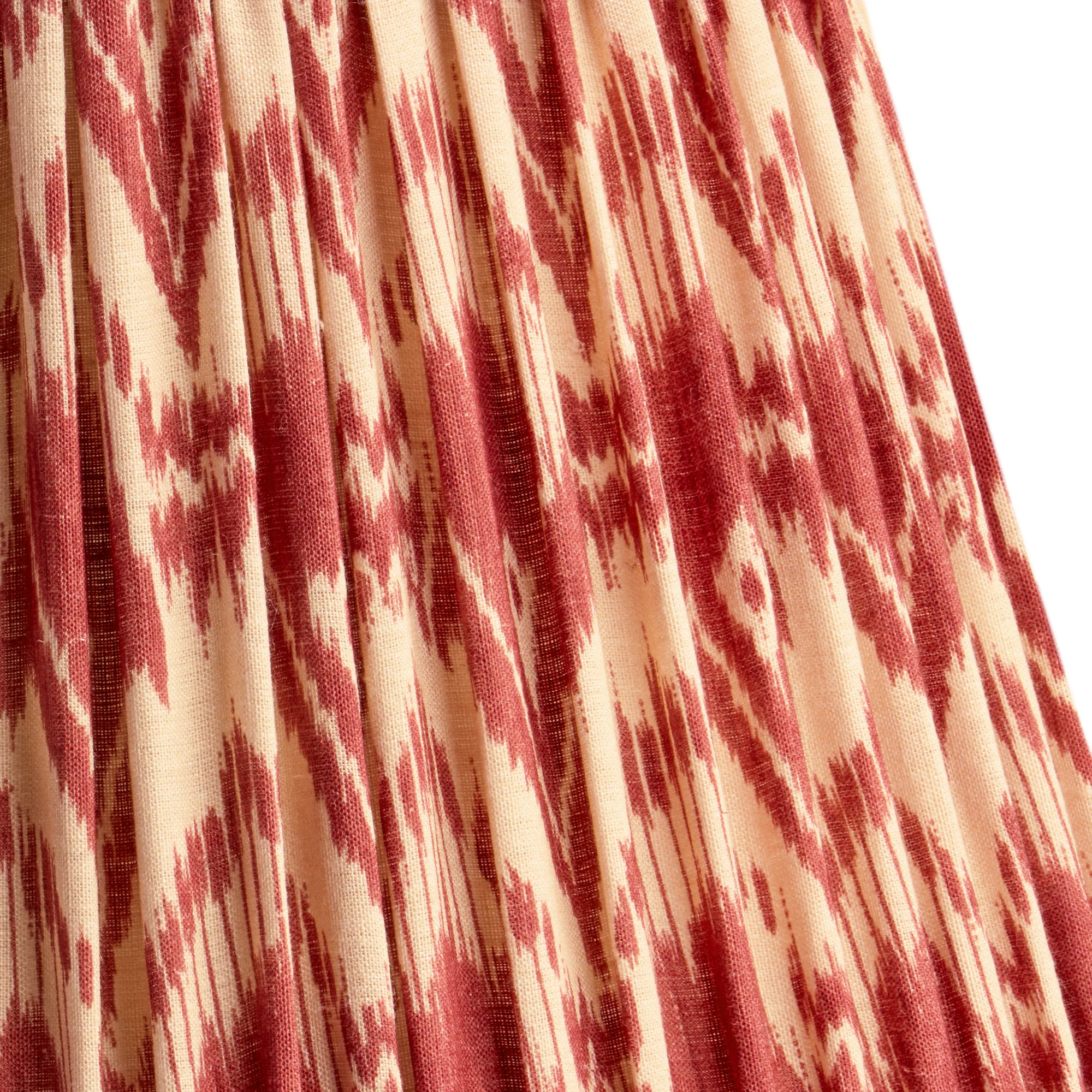 45cm straight empire shade in red Zaraband gathered linen by GP & J Baker